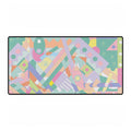 Pastel Geometric Abstract Pattern Large Desk Mat