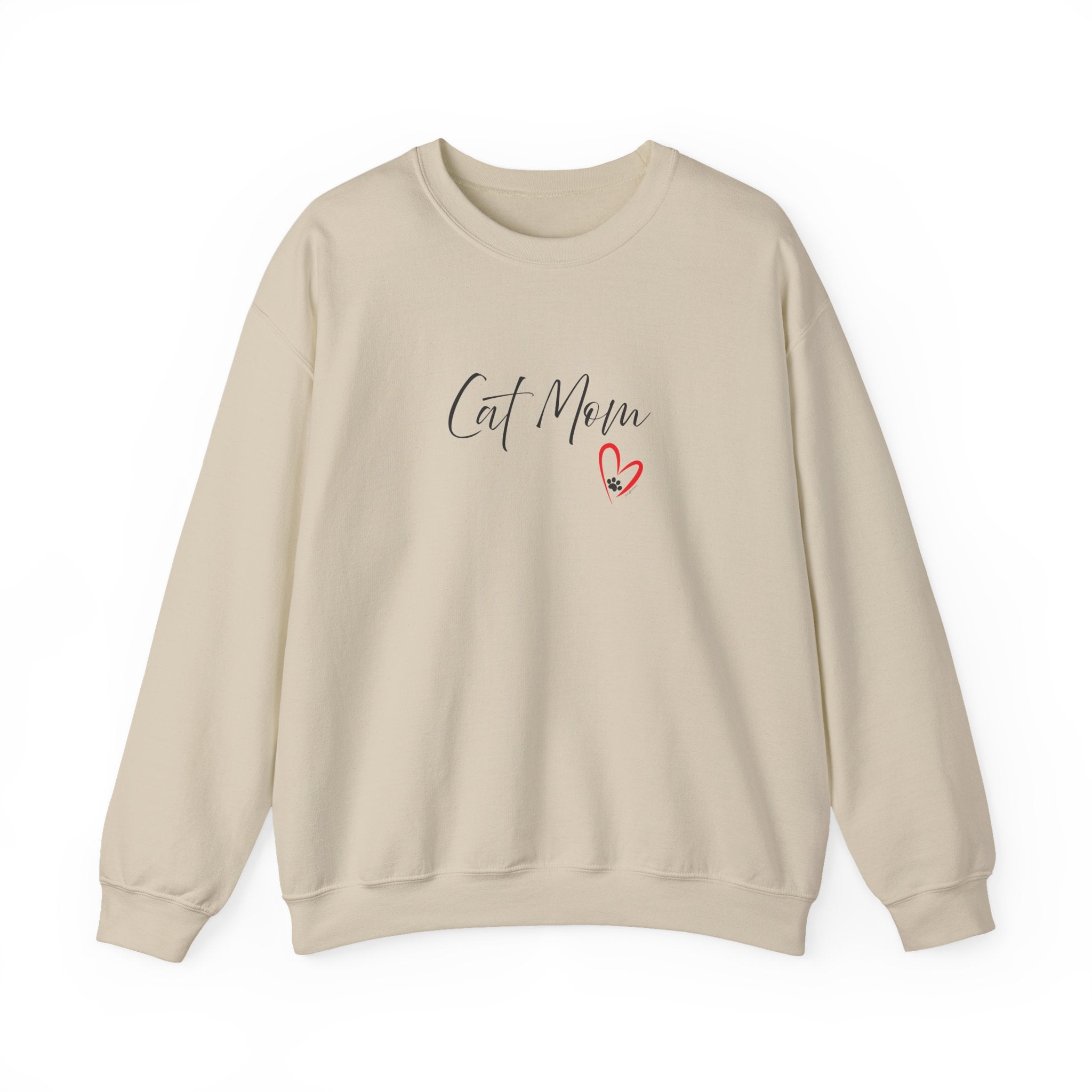 Cat Mom Heart Unisex Crewneck Sweatshirt