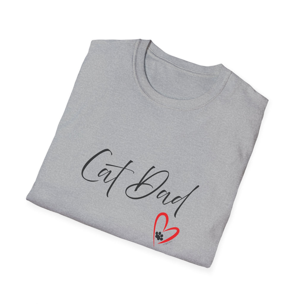 Cat Dad Heart Paw Graphic T-Shirt