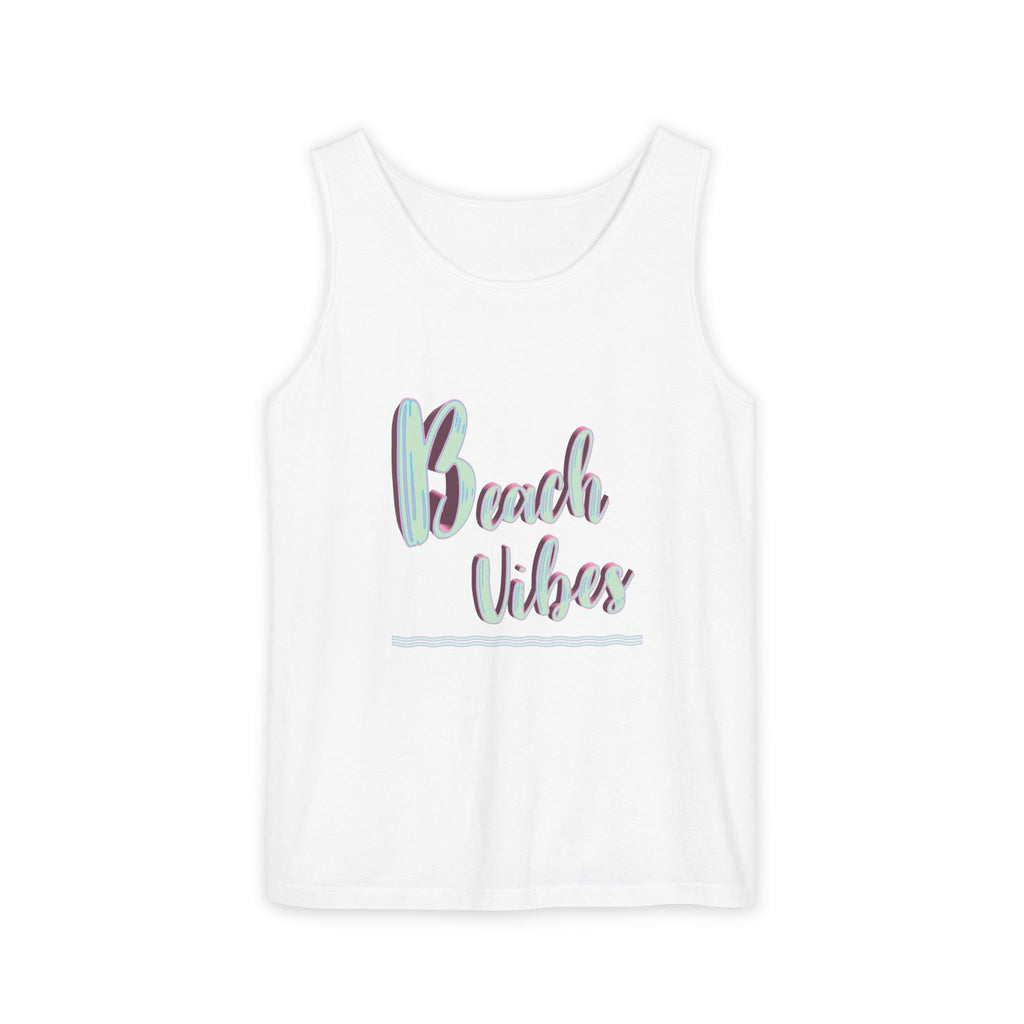 Beach Vibes Graphic Unisex Garment-Dyed Tank Top