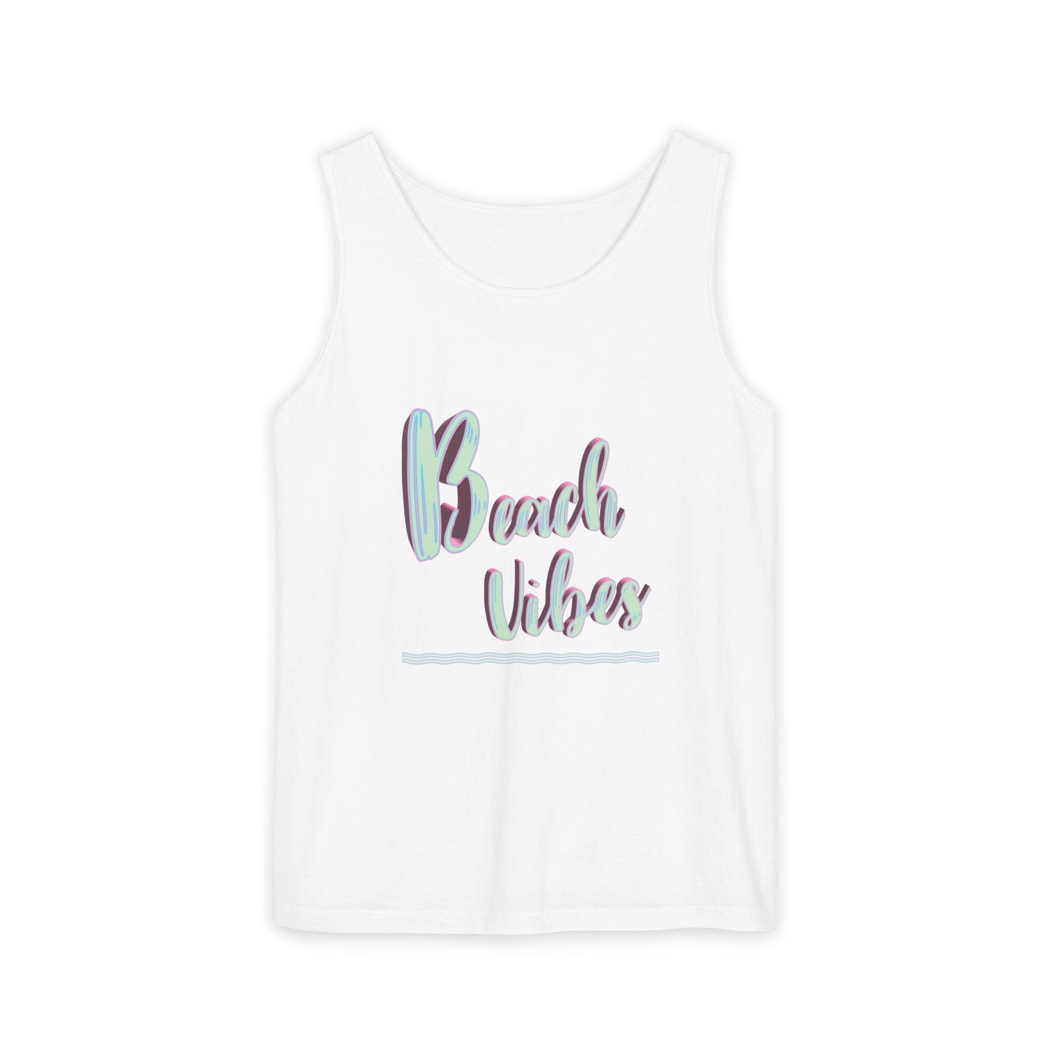 Beach Vibes Graphic Unisex Garment-Dyed Tank Top