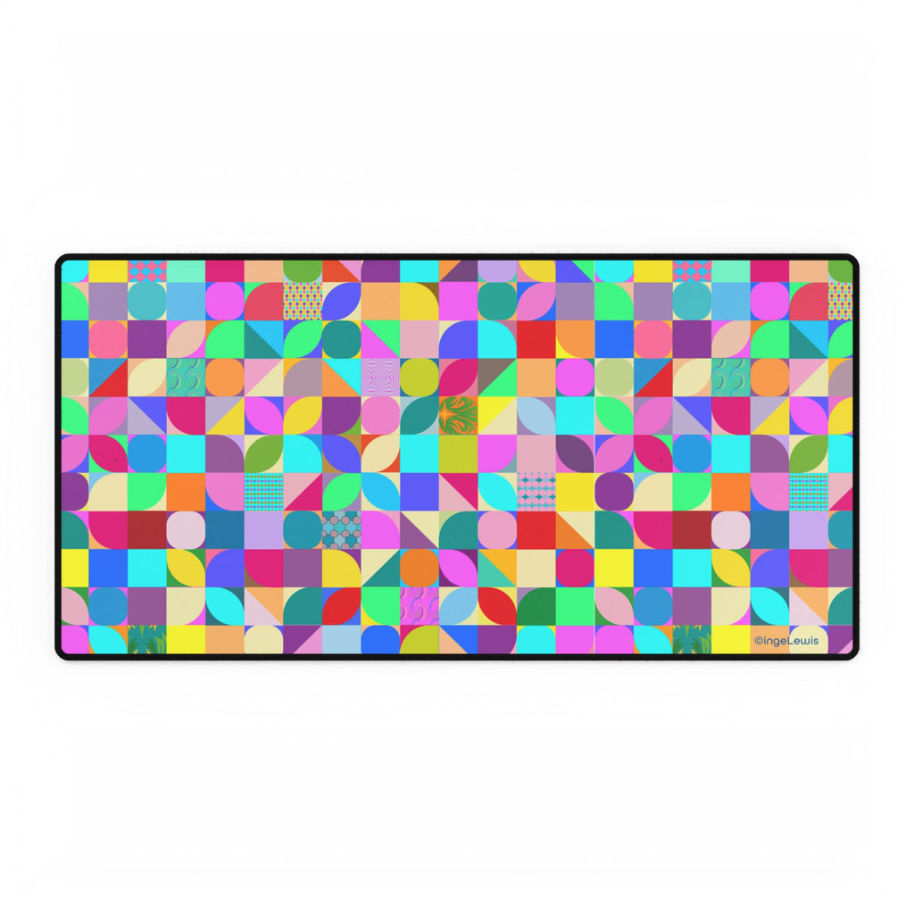Colorful Geometric Abstract Art Large Desk Mat