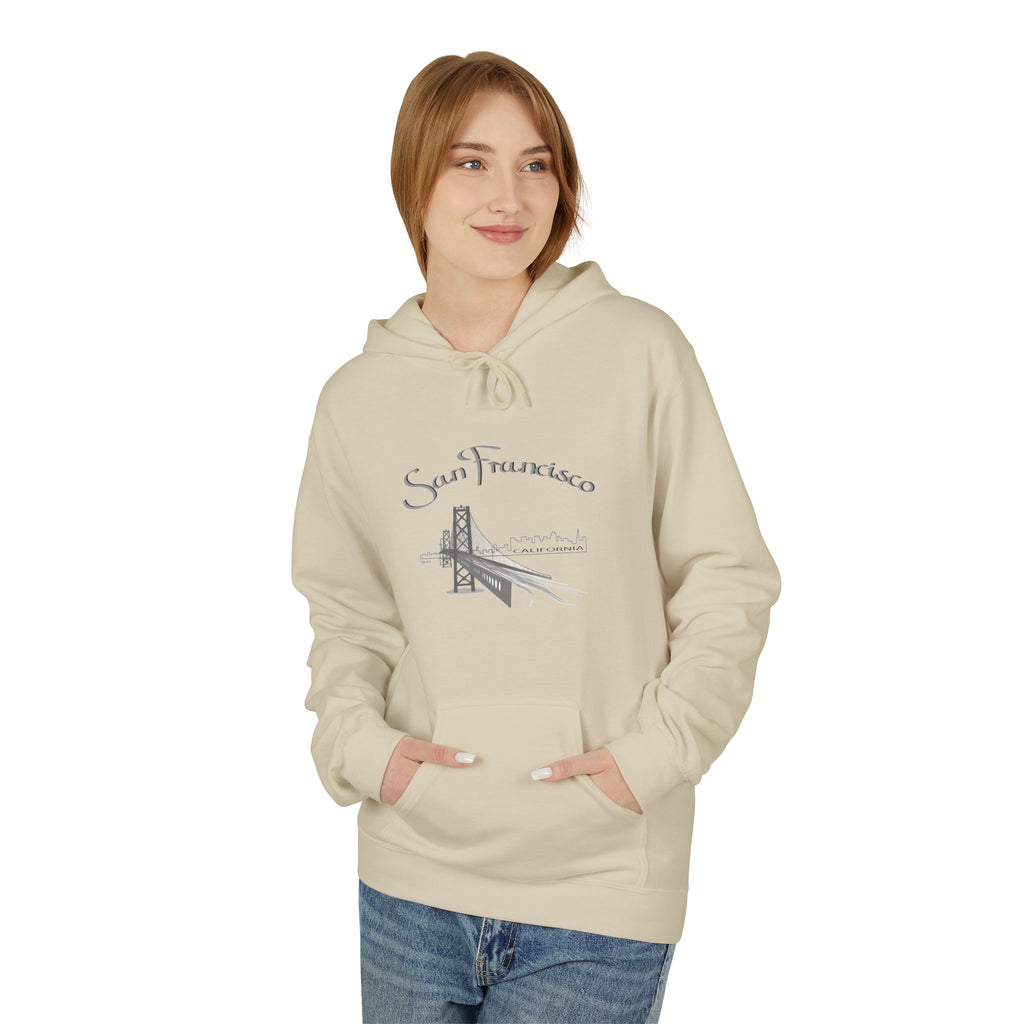 San Francisco Golden Gate Sketch Hoodie — Minimal City Skyline Travel Sweatshirt