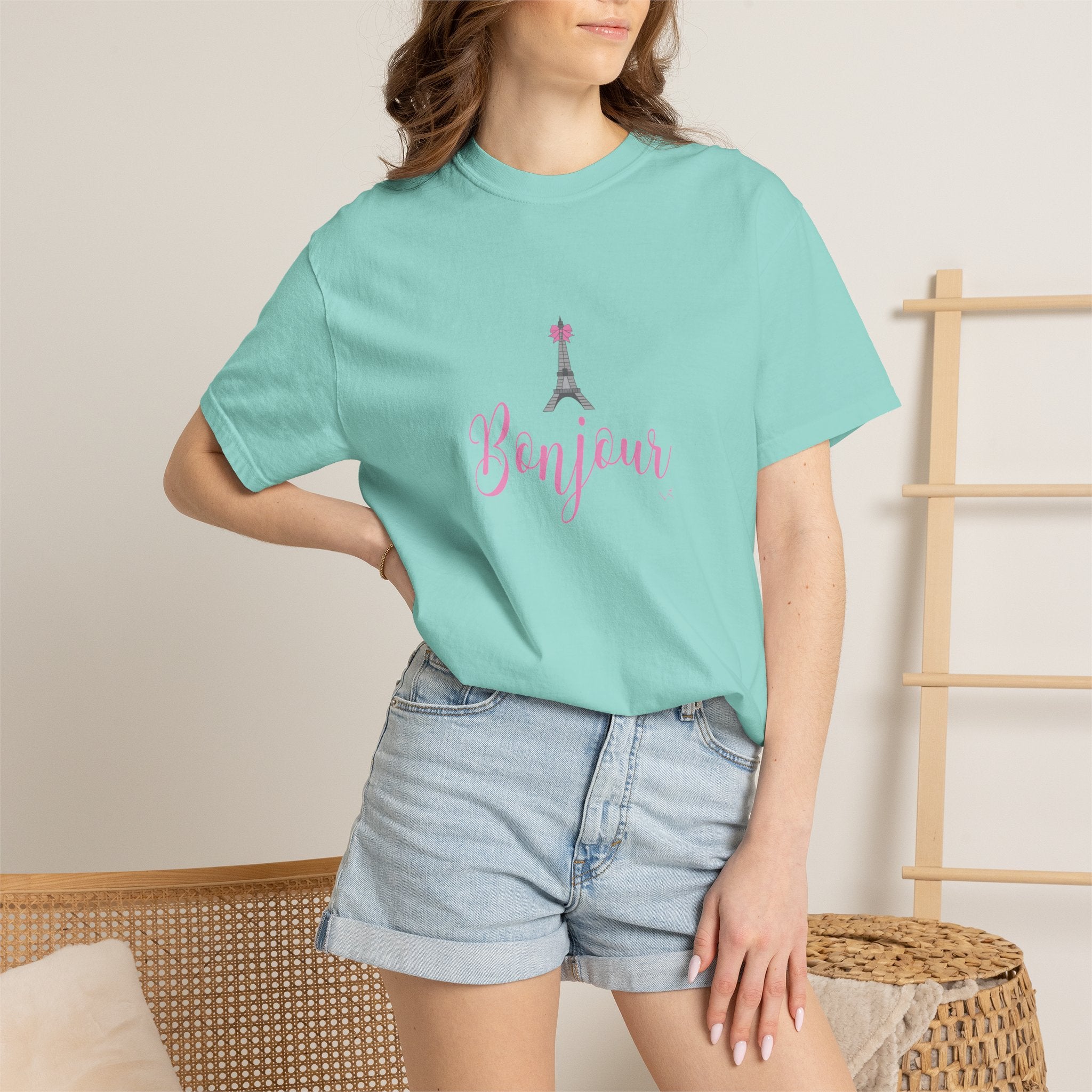 Bonjour Eiffel Tower Graphic T-shirt