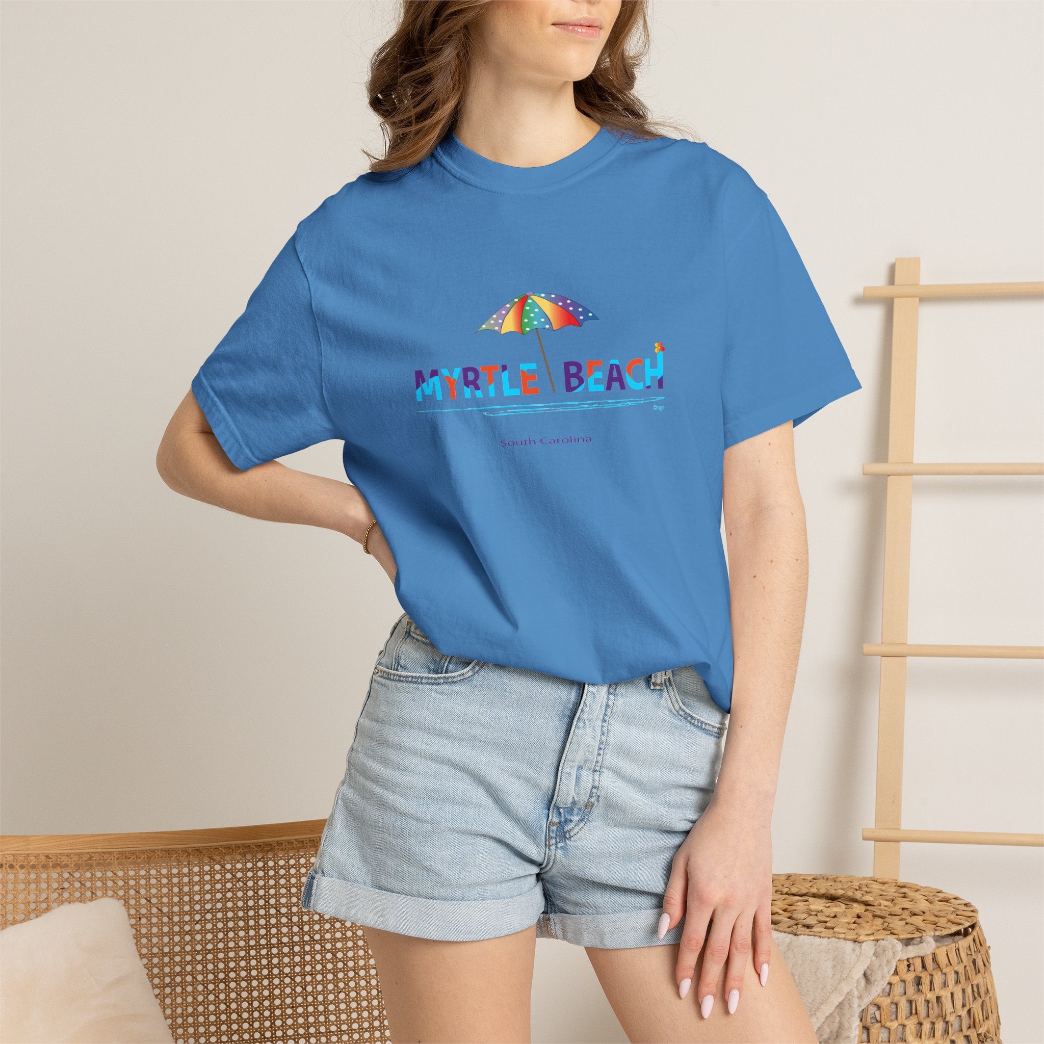 Myrtle Beach South Carolina Graphic Unisex Garment-Dyed T-shirt