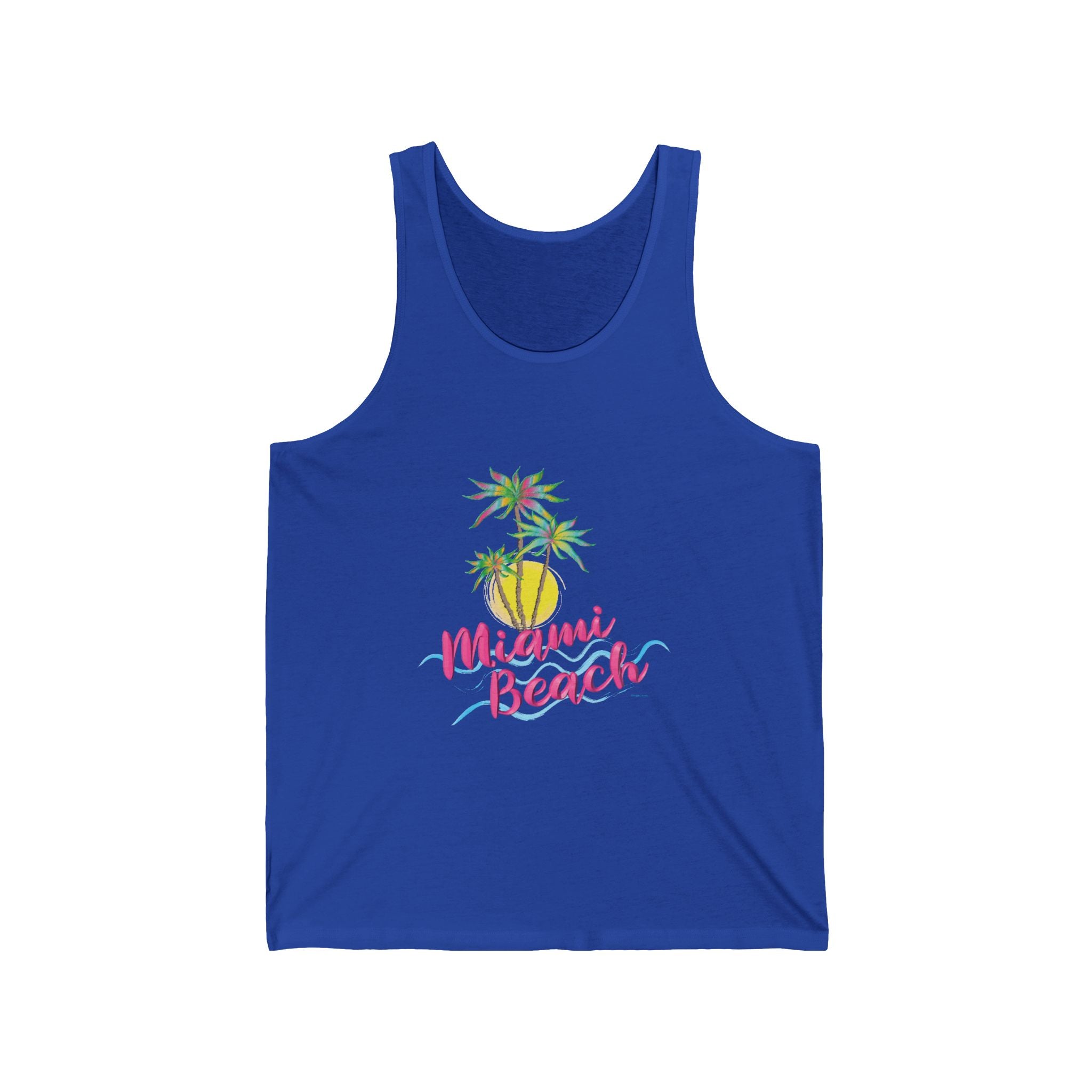 Awesome Miami Beach Florida with Palms Graphic Unisex Jersey Tank