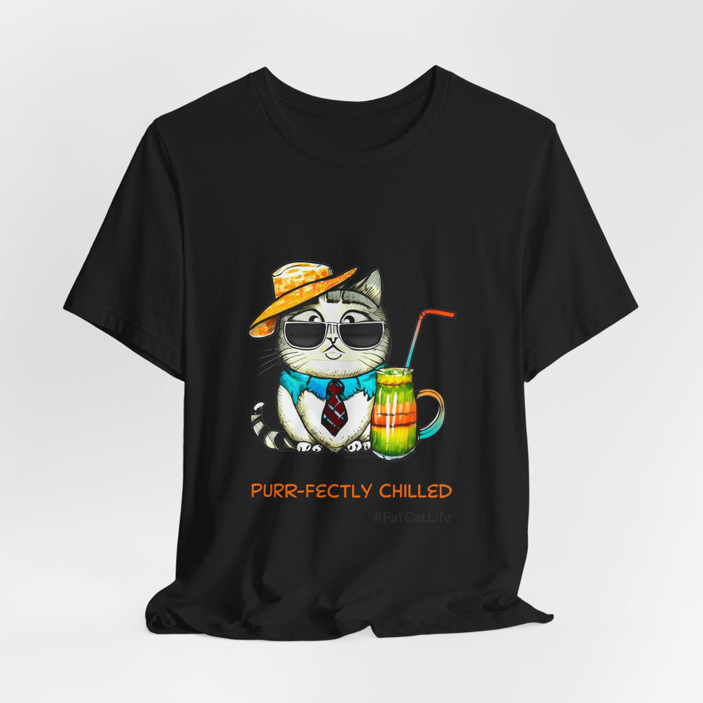 Purr-fectly Chilled Cat Graphic T-Shirt