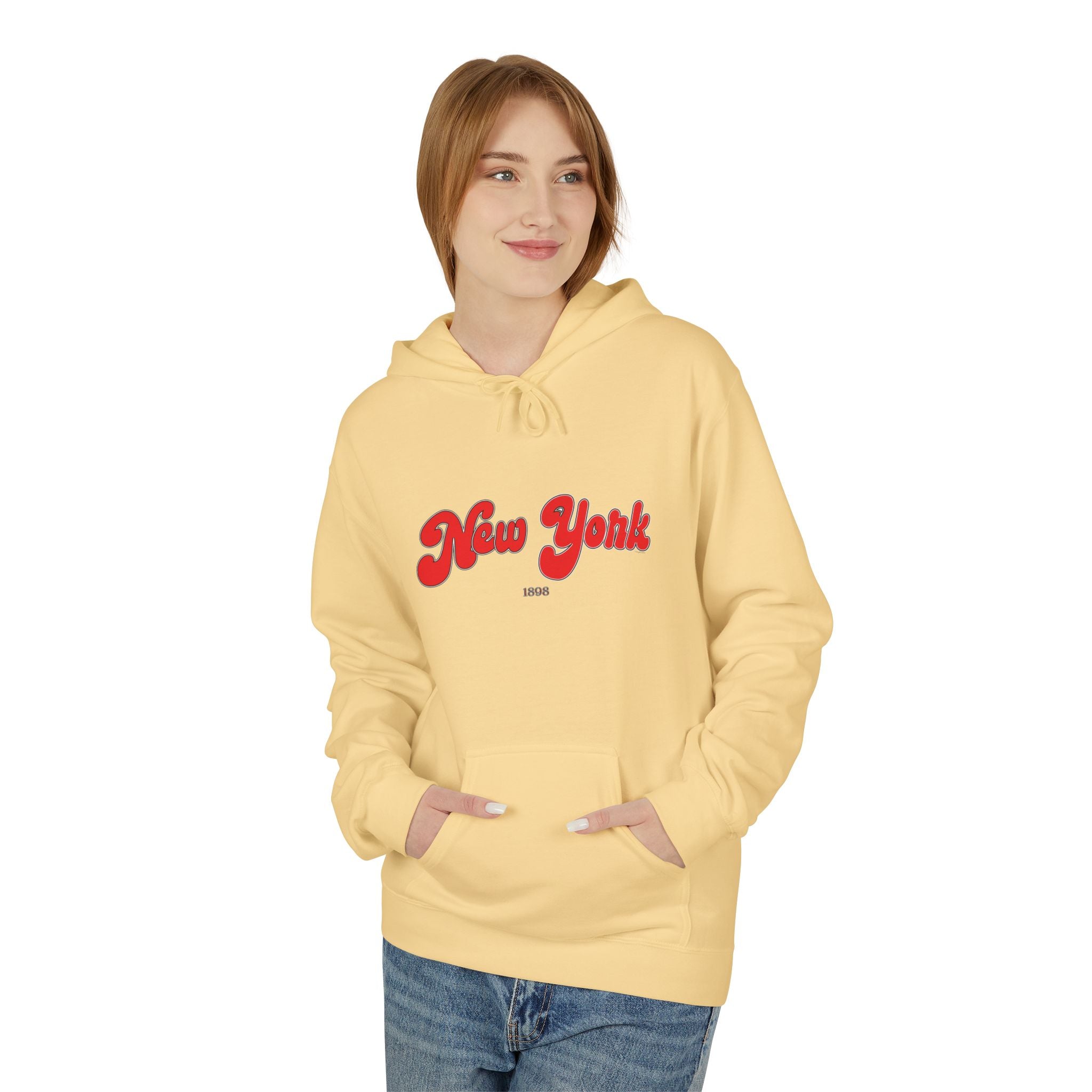 New York 1898 Retro Typography Hoodie
