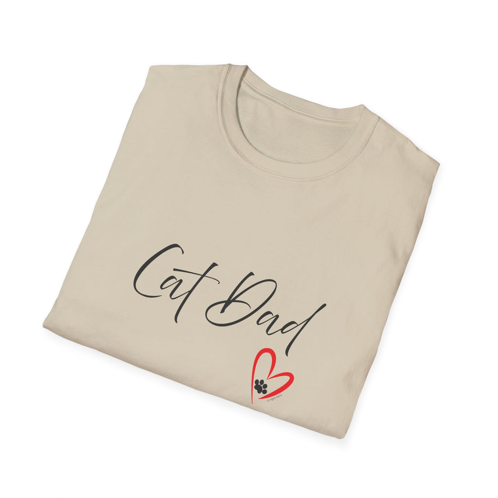 Cat Dad Heart Paw Graphic T-Shirt