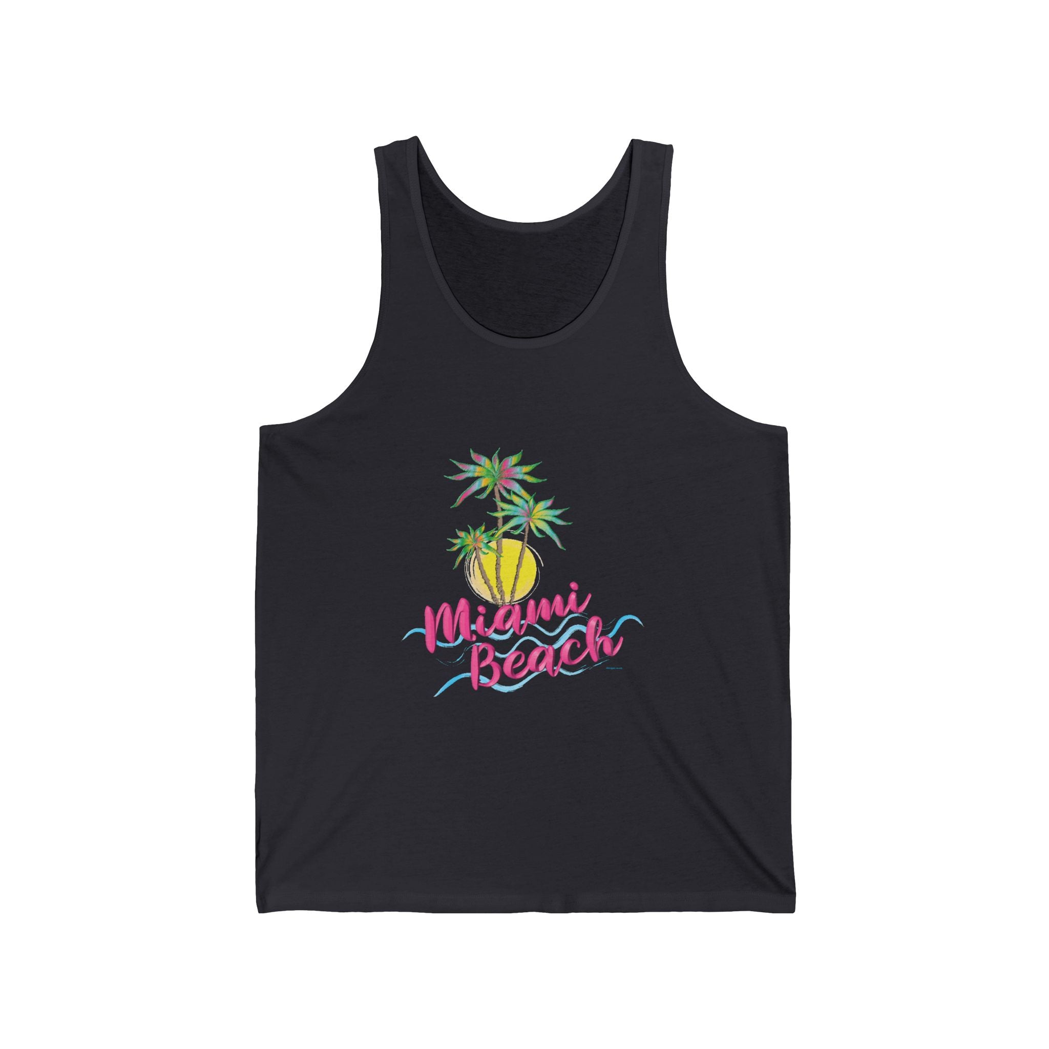 Awesome Miami Beach Florida with Palms Graphic Unisex Jersey Tank