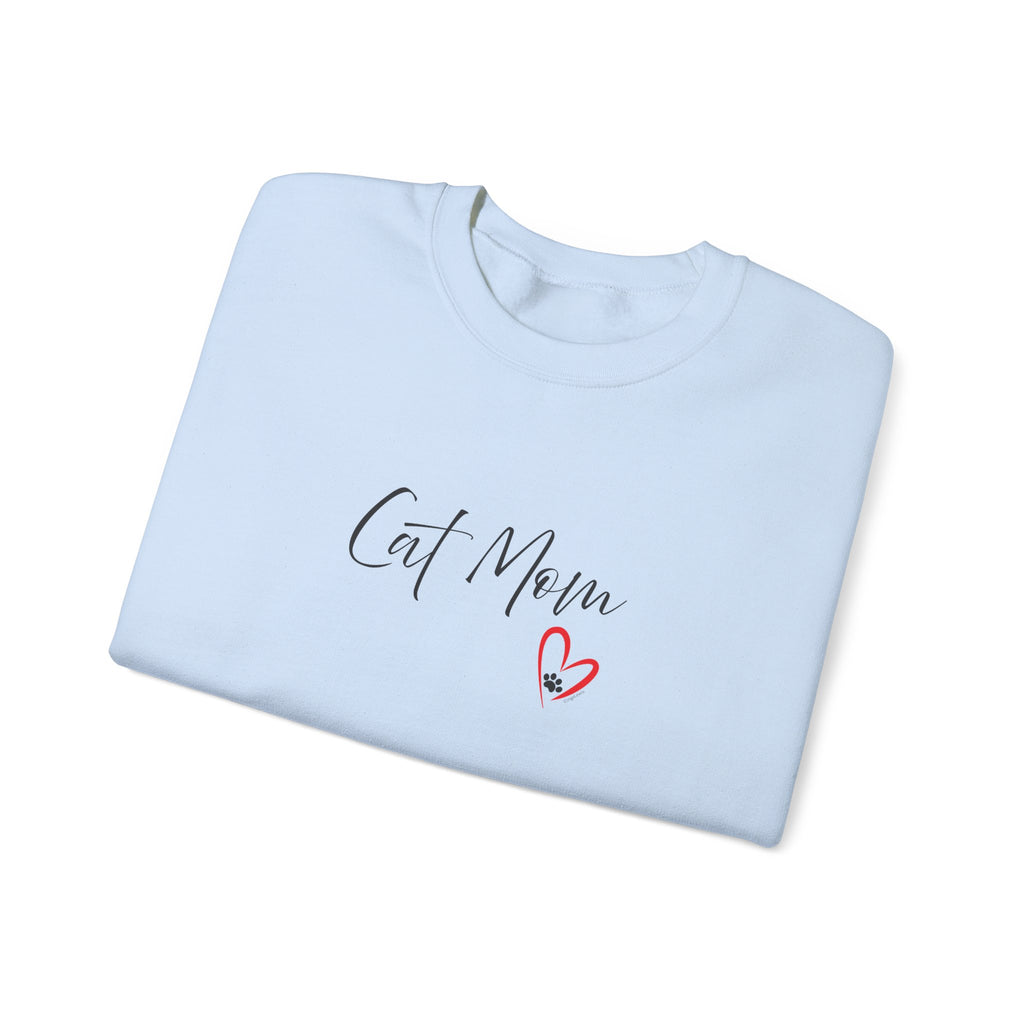 Cat Mom Heart Unisex Crewneck Sweatshirt