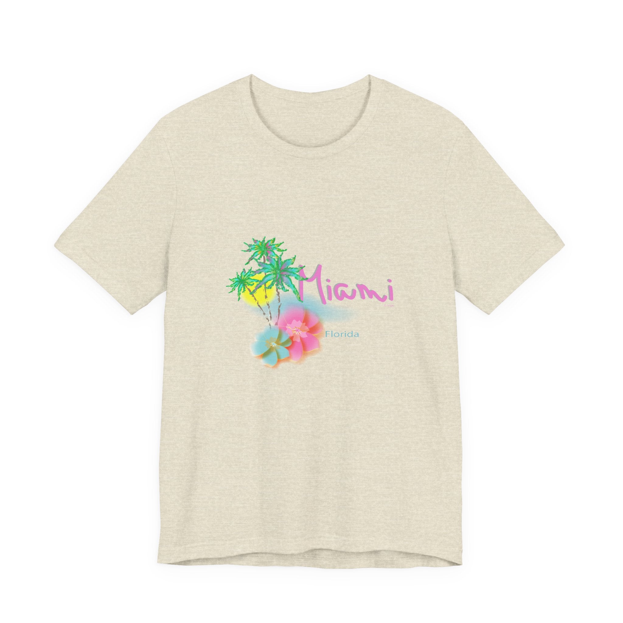 MIAMI, Florida Palm Sunset Graphic Unisex Jersey Short Sleeve Tee