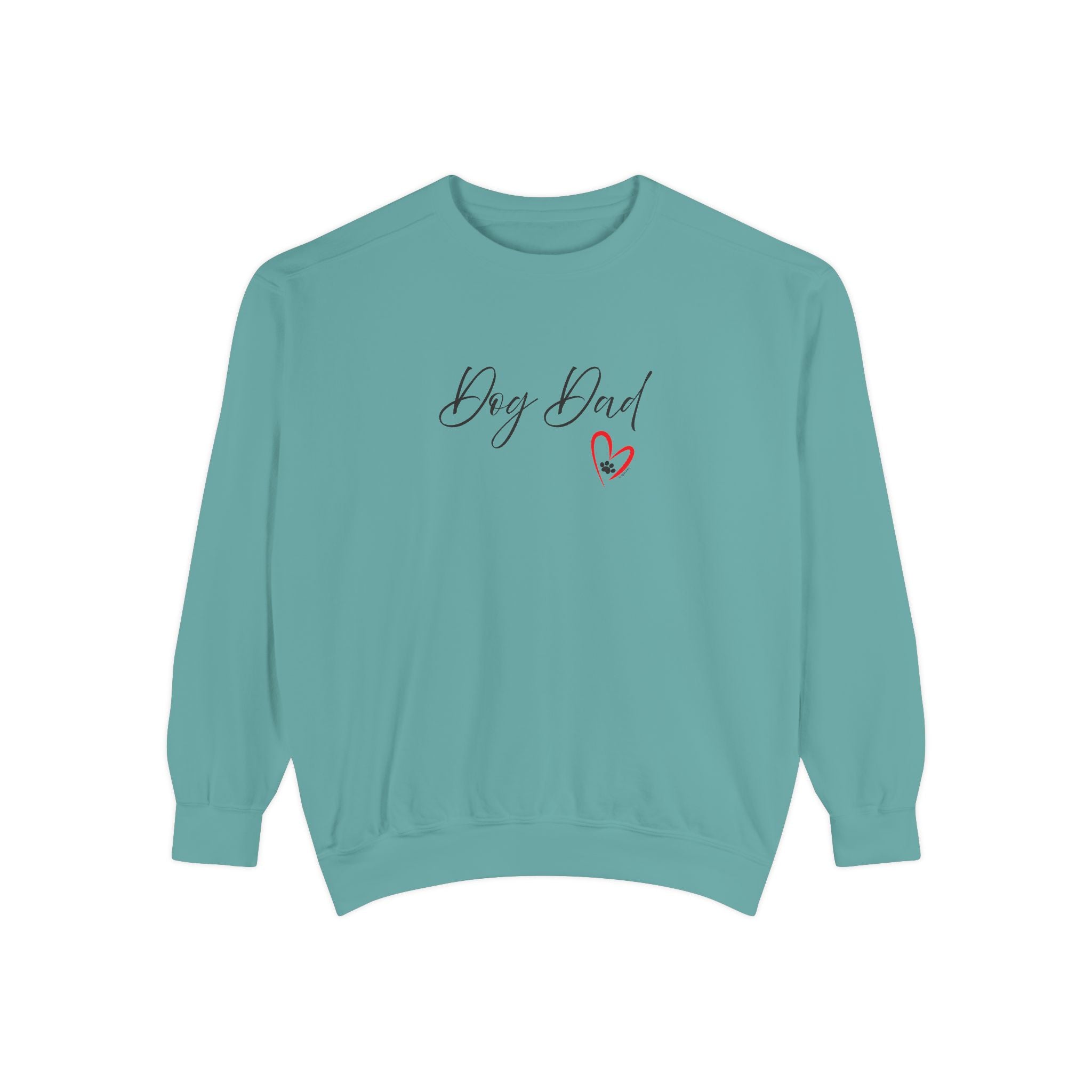 Dog Dad Heart Graphic Hoodie Garment-Dyed Sweatshirt