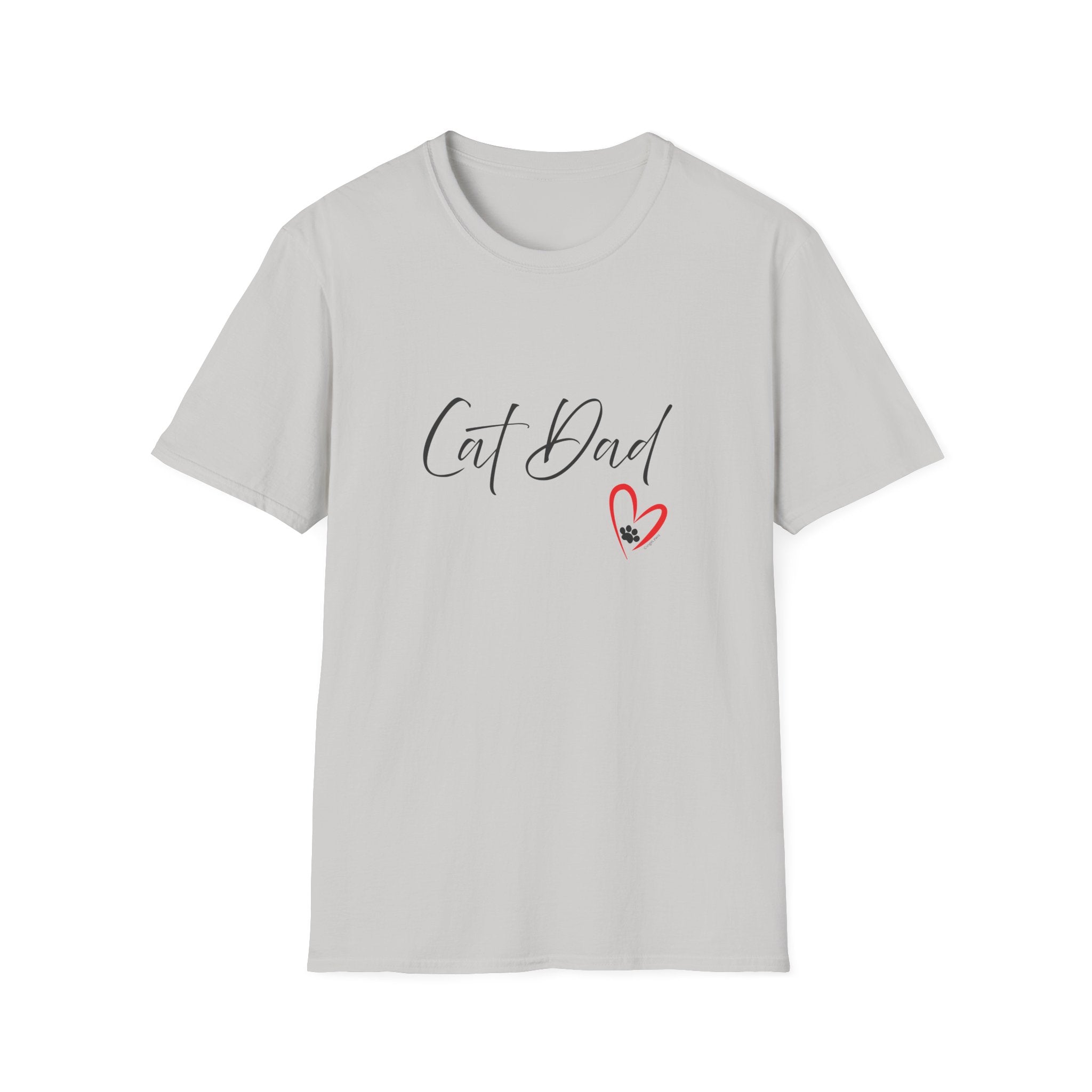 Cat Dad Heart Paw Graphic T-Shirt