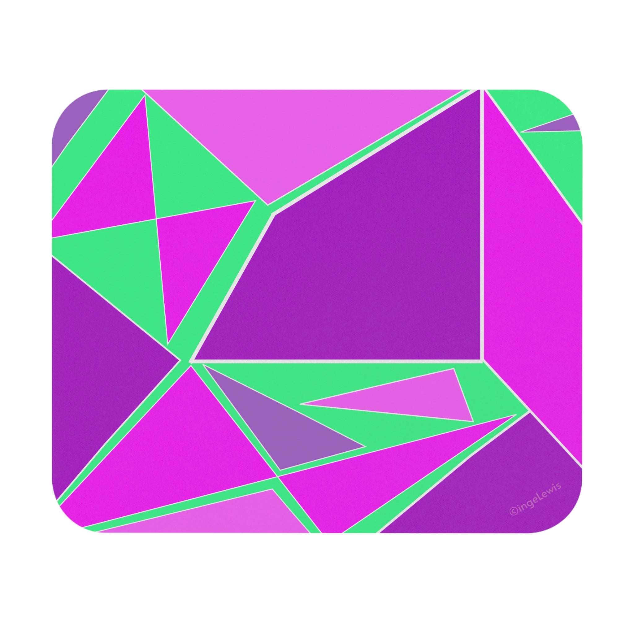Abstract Purple and Green Shapes Mouse Pad (Rectangle)