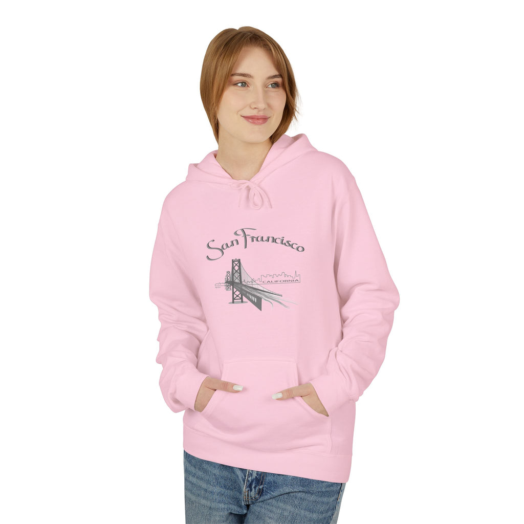 San Francisco Golden Gate Sketch Hoodie — Minimal City Skyline Travel Sweatshirt