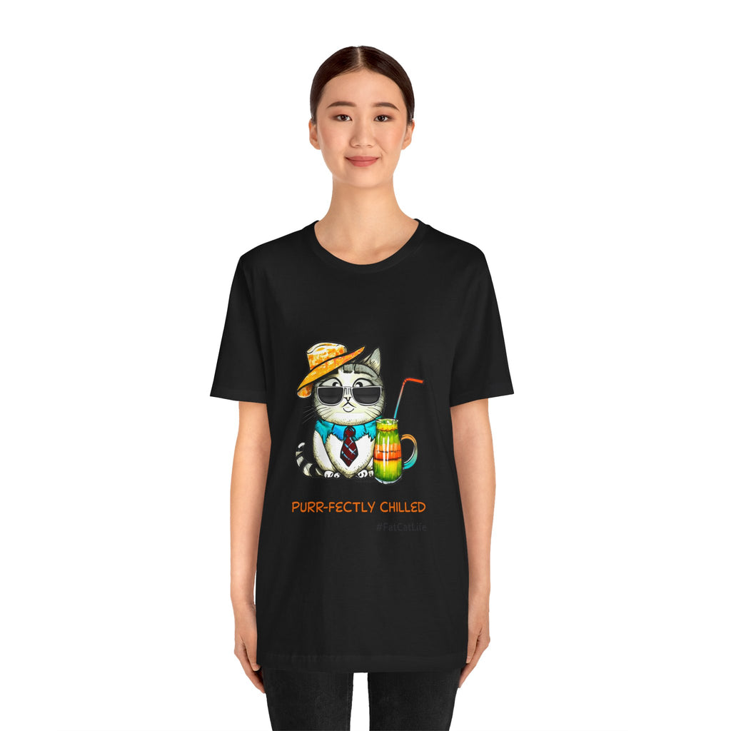 Purr-fectly Chilled Cat Graphic T-Shirt