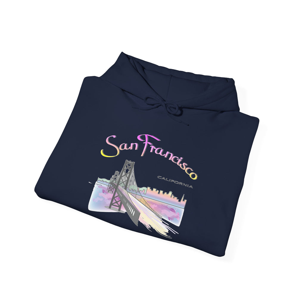 San Francisco Rainbow Bridge Graphic Hoodie - Unisex Heavy Blend™ Hooded Sweatshirt