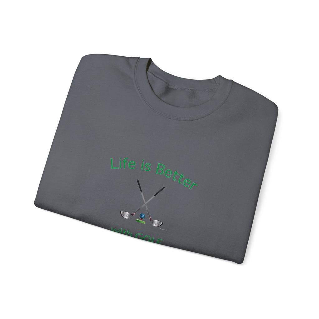 Life Is Better with Golf Graphic Unisex Heavy Blend™ Crewneck Sweatshirt