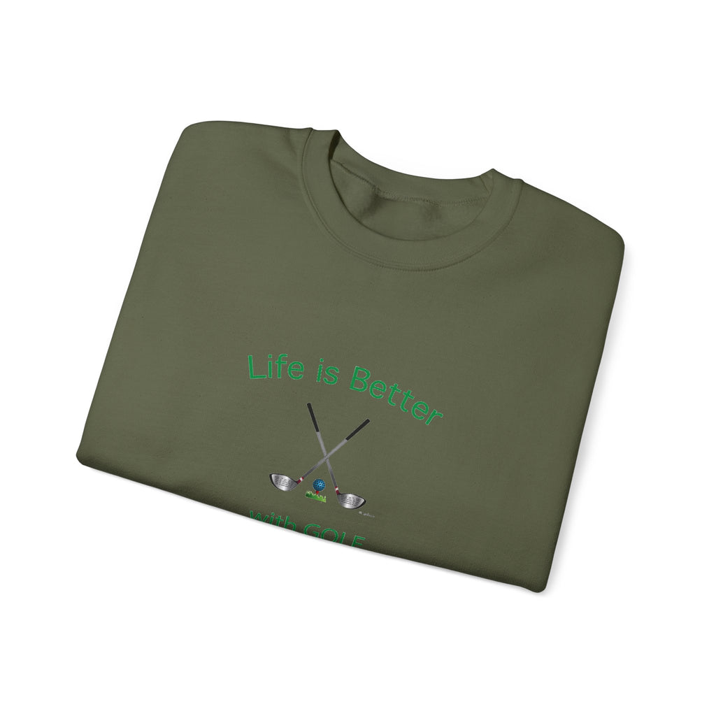 Life Is Better with Golf Graphic Unisex Heavy Blend™ Crewneck Sweatshirt