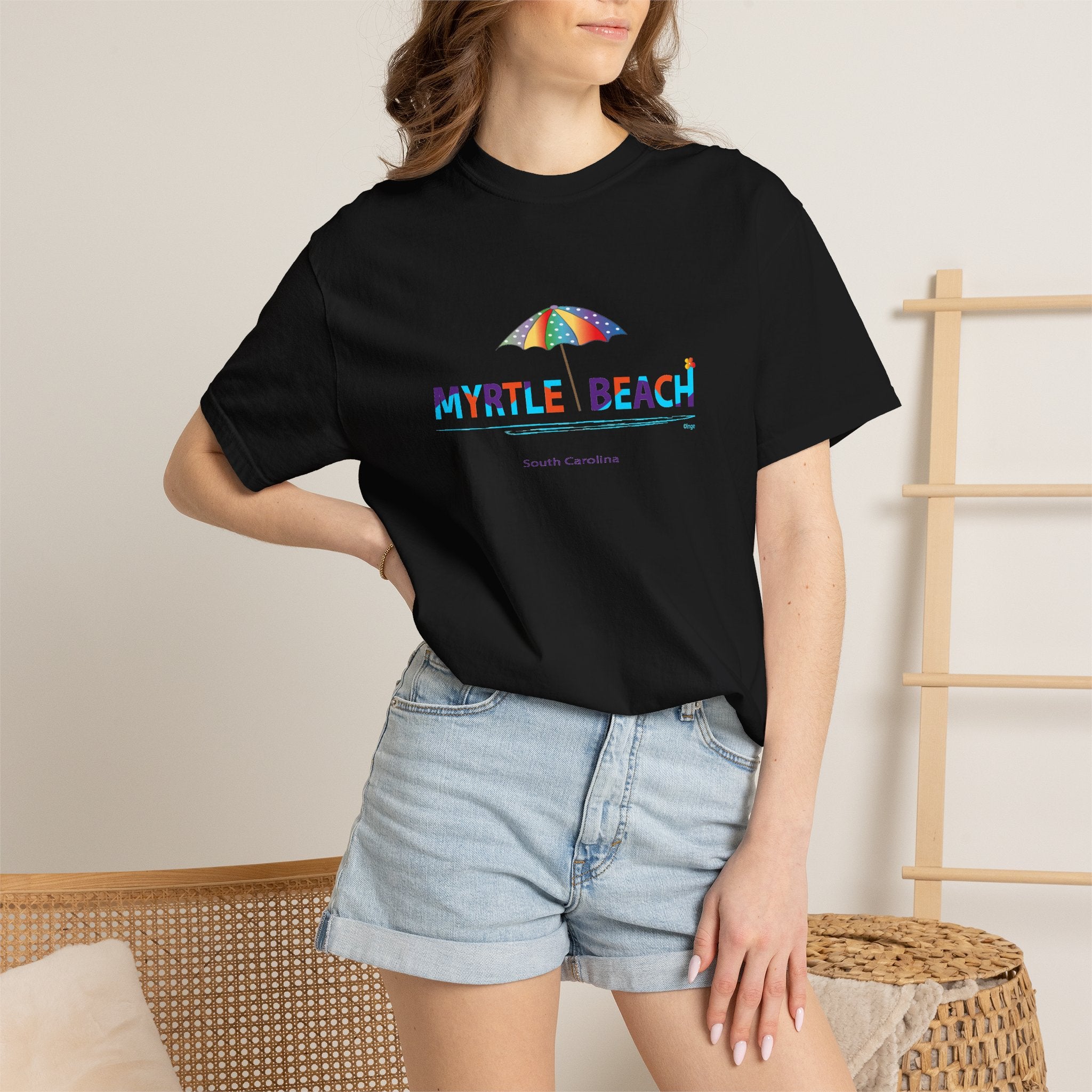 Myrtle Beach South Carolina Graphic Unisex Garment-Dyed T-shirt
