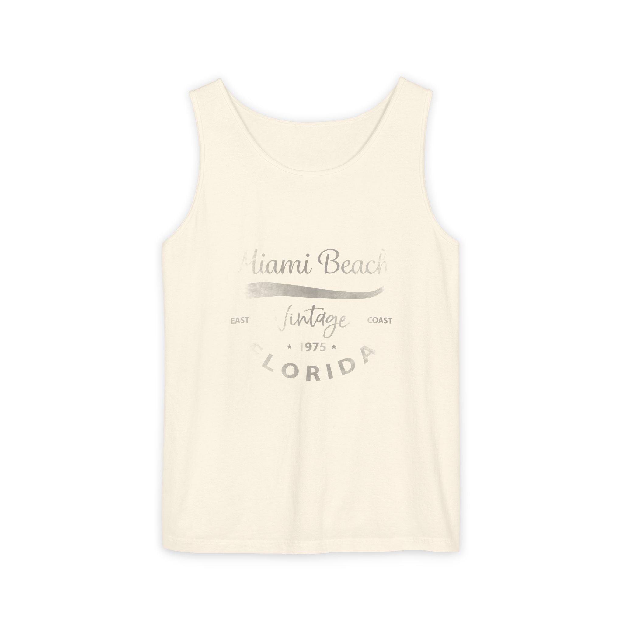 Miami Beach Vintage Graphic Tee Unisex Garment-Dyed Tank Top