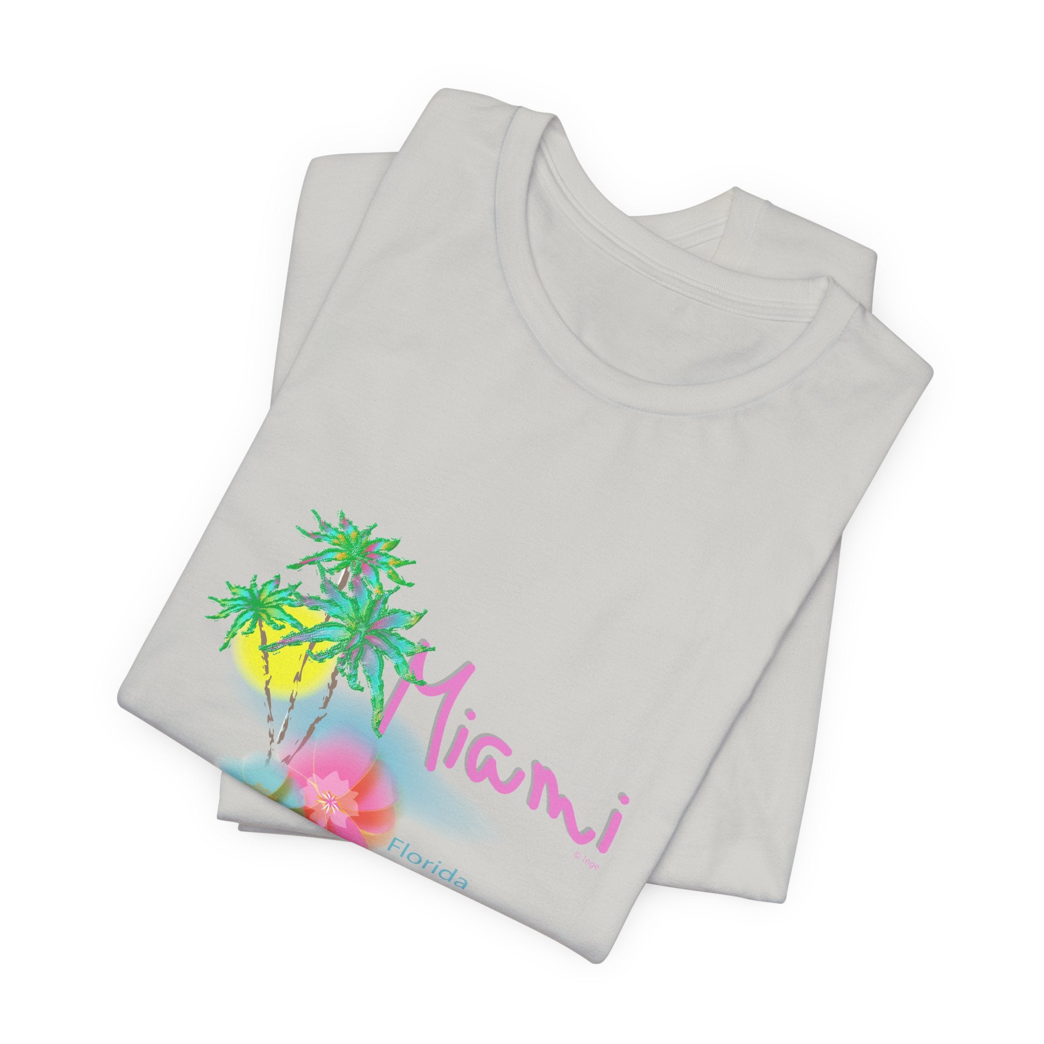 MIAMI, Florida Palm Sunset Graphic Unisex Jersey Short Sleeve Tee