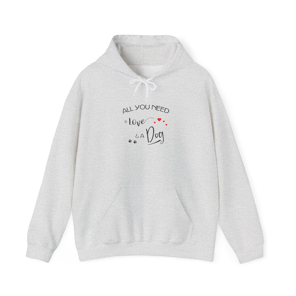 All You Need Is Love and a Dog Graphic Hoodie - Unisex Heavy Blend™ Hooded Sweatshirt