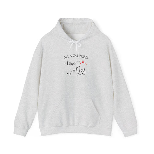 All You Need Is Love and a Dog Graphic Hoodie - Unisex Heavy Blend™ Hooded Sweatshirt