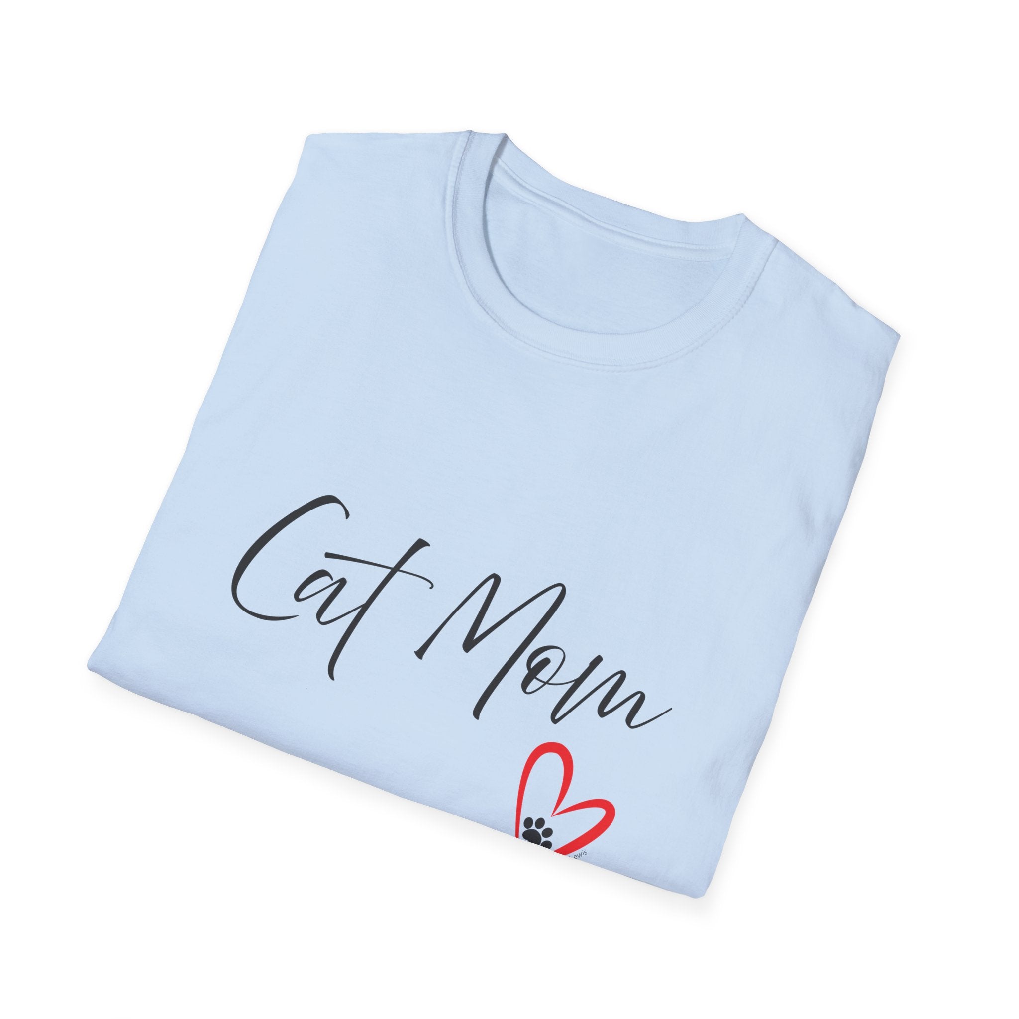 Cat Mom Heart Graphic Tee