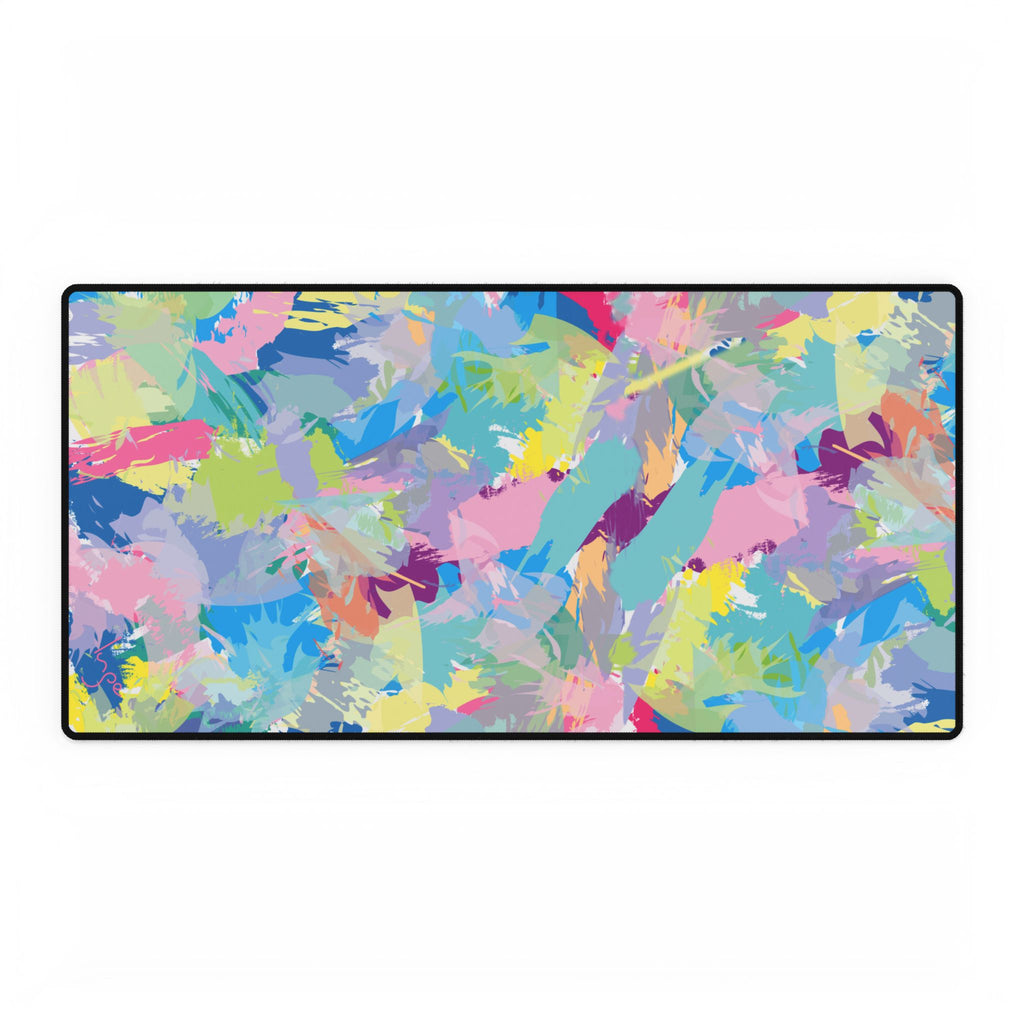 Happy Day colorful Abstract Brushstroke Art Large Desk Mat