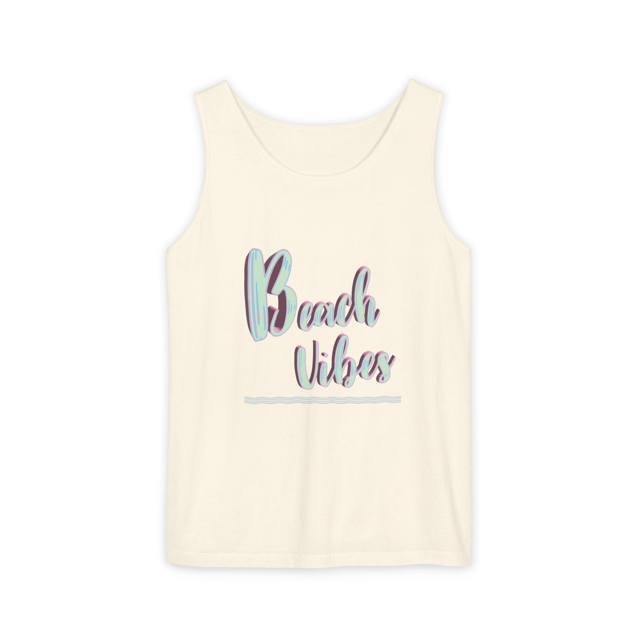 Beach Vibes Graphic Unisex Garment-Dyed Tank Top