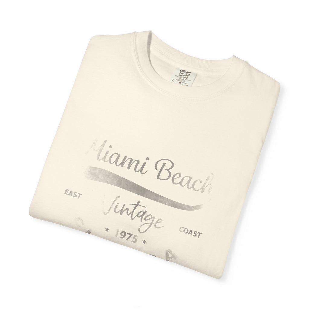 Miami Beach Florida Vintage Graphic Unisex Garment-Dyed T-shirt