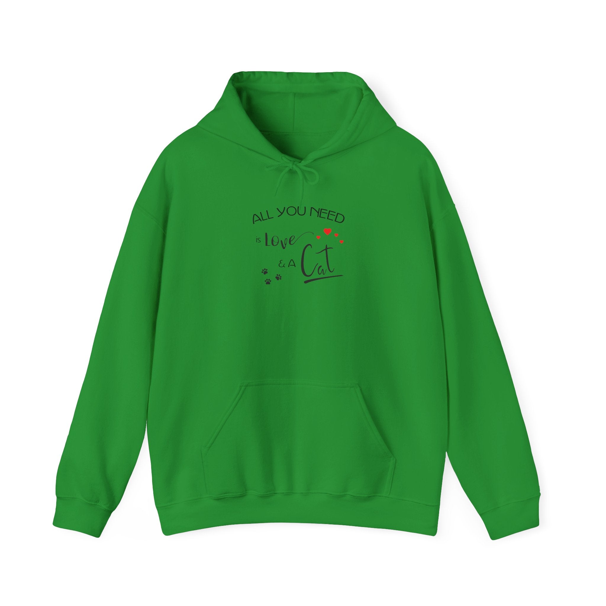 All You Need Is Love and a Cat Graphic Hoodie - Unisex Heavy Blend™ Hooded Sweatshirt