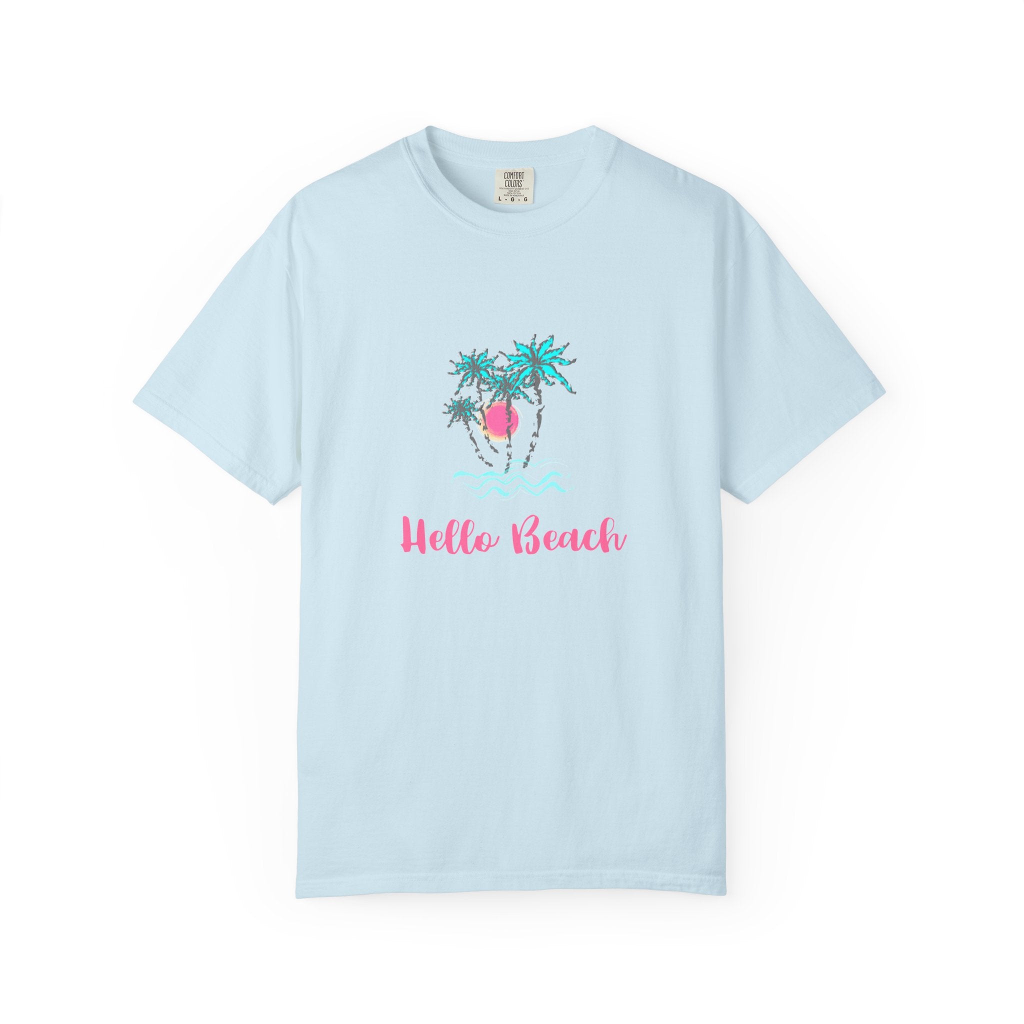 Hello Beach Graphic Unisex Garment-Dyed T-shirt