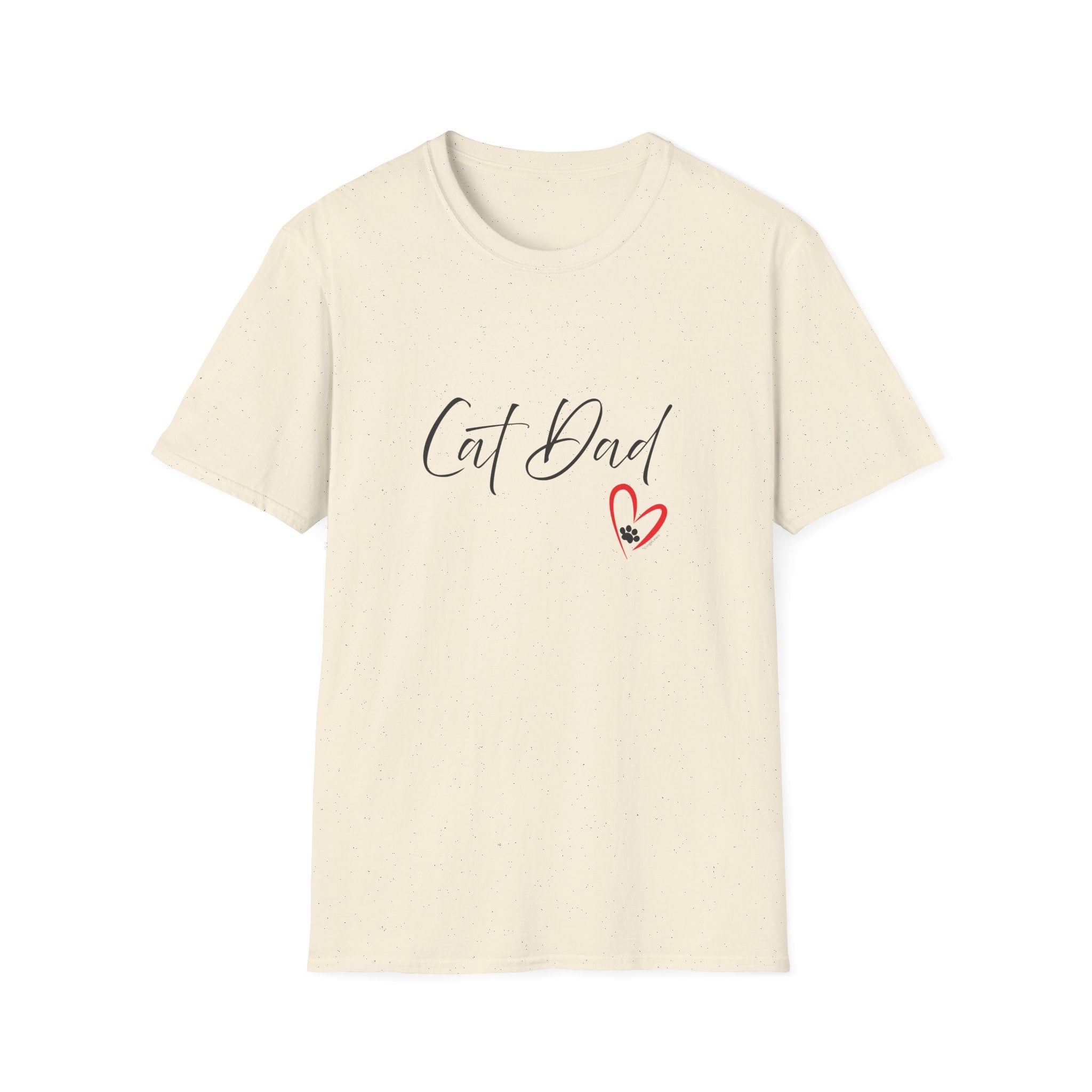 Cat Dad Heart Paw Graphic T-Shirt