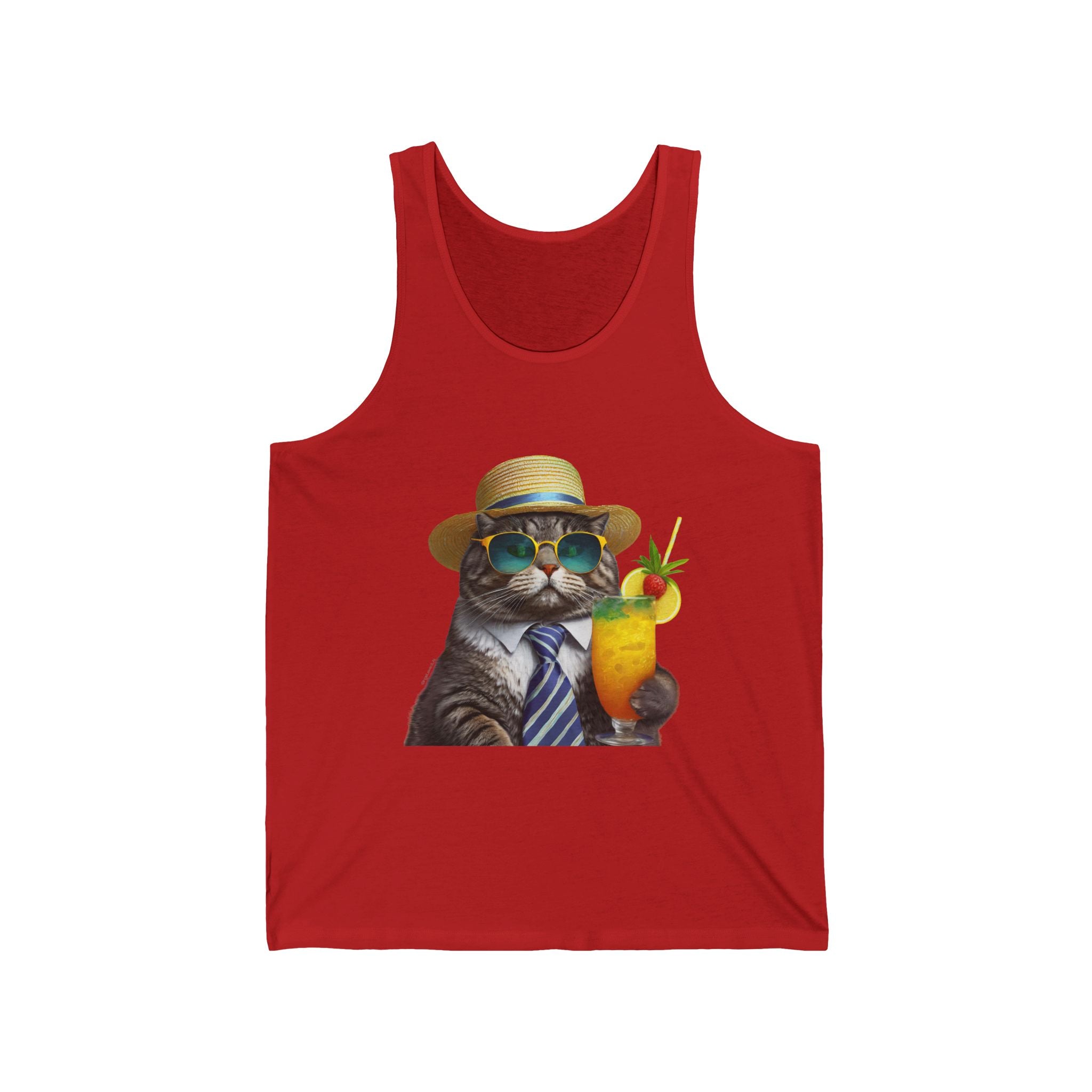 Purr-fectly Chilled Cat Graphic Unisex Jersey Tank
