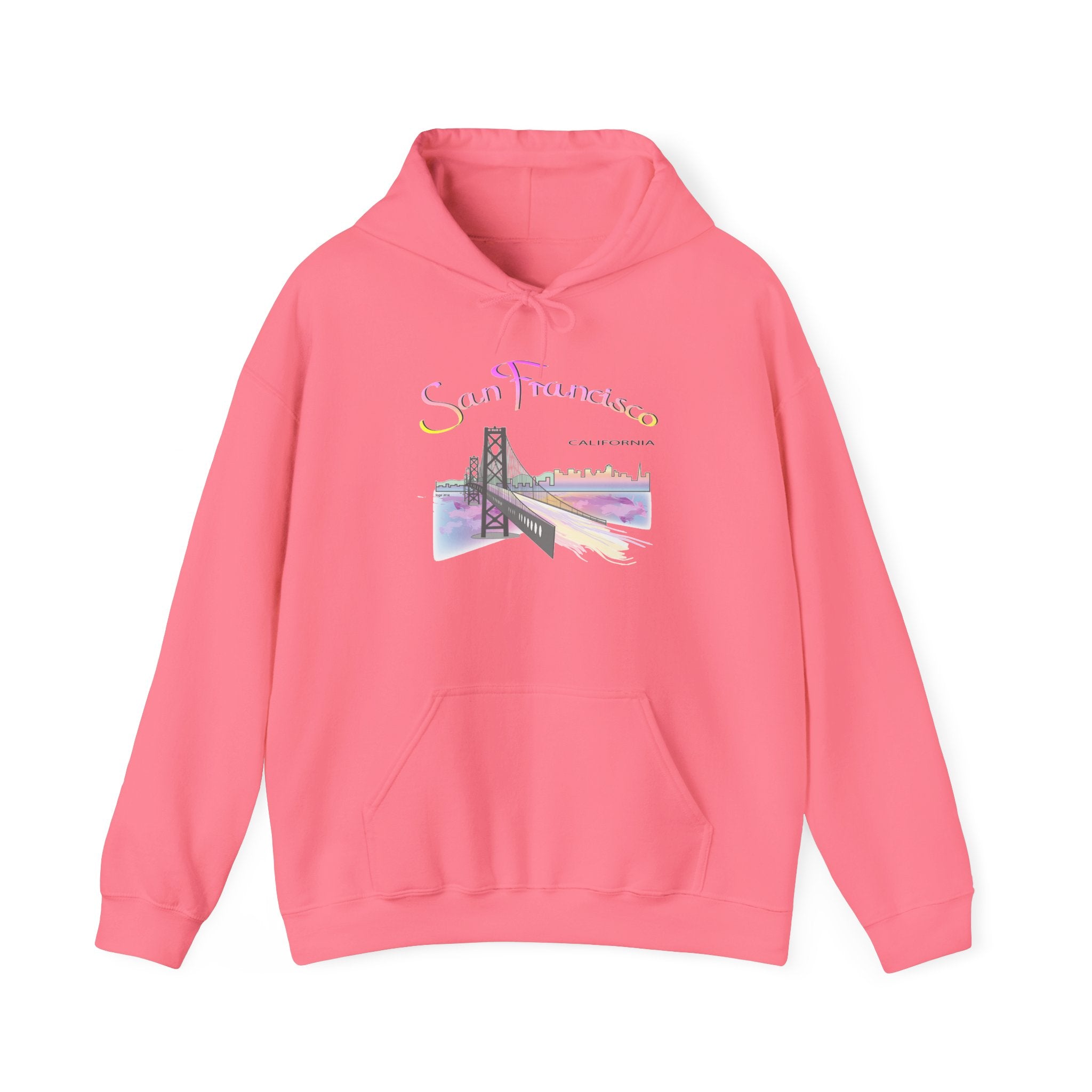 San Francisco Rainbow Bridge Graphic Hoodie - Unisex Heavy Blend™ Hooded Sweatshirt