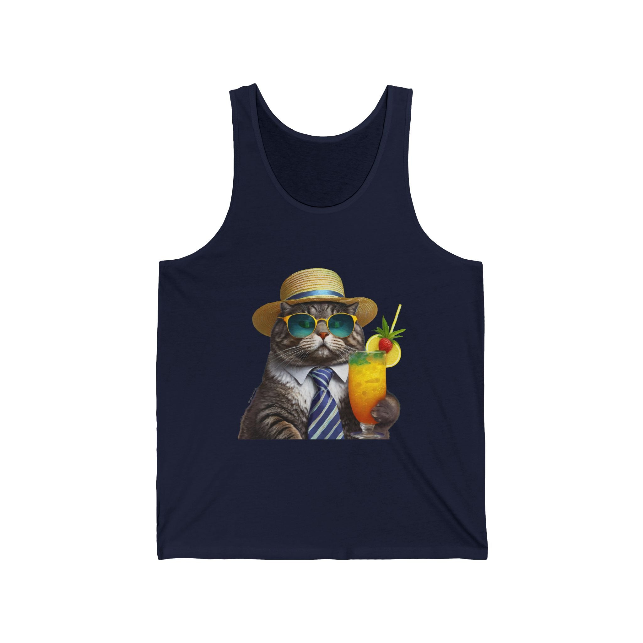 Purr-fectly Chilled Cat Graphic Unisex Jersey Tank