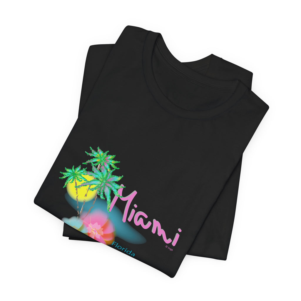 MIAMI, Florida Palm Sunset Graphic Unisex Jersey Short Sleeve Tee
