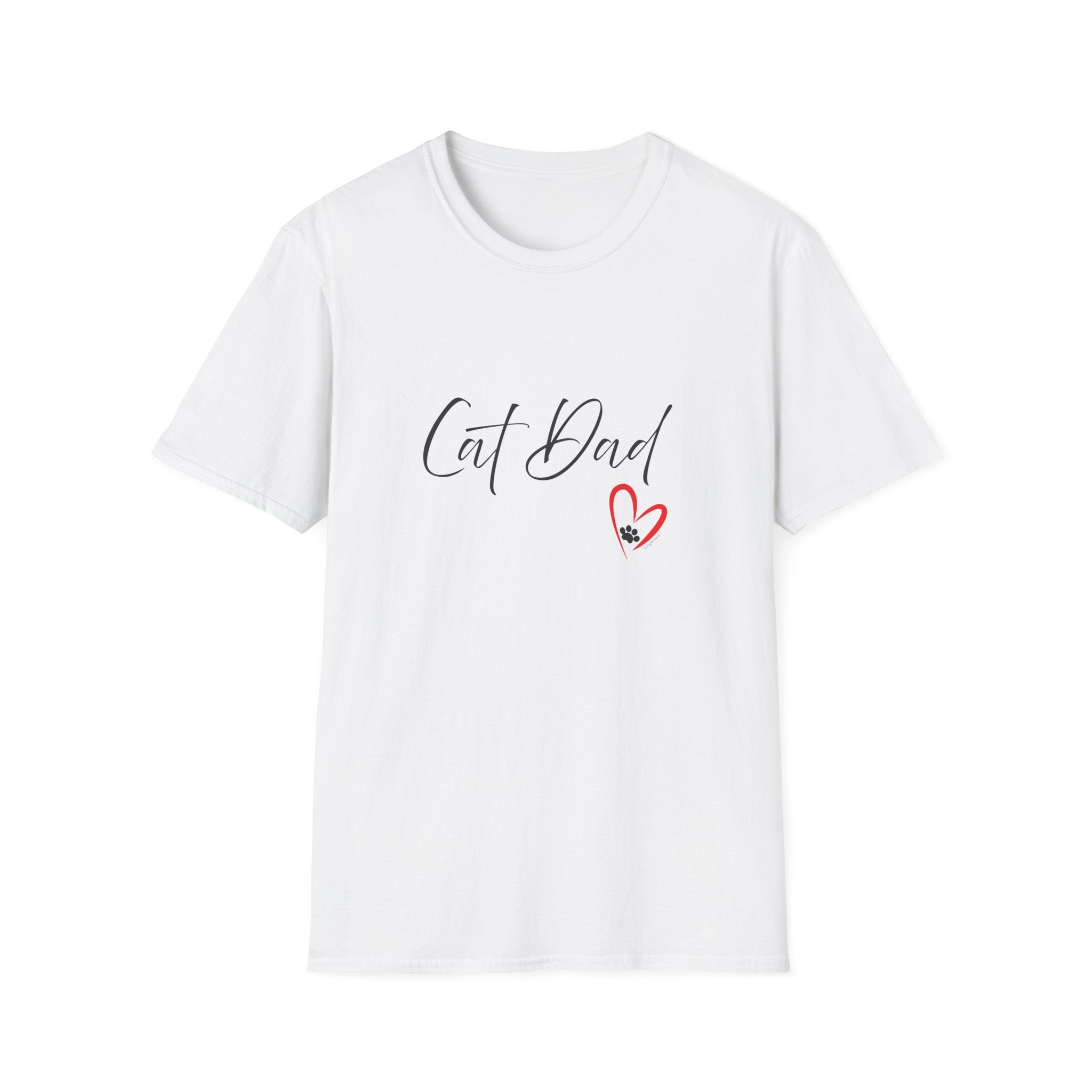 Cat Dad Heart Paw Graphic T-Shirt