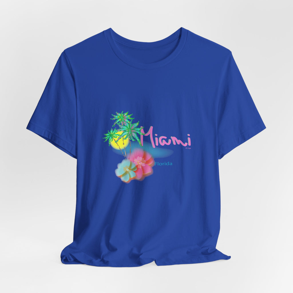 MIAMI, Florida Palm Sunset Graphic Unisex Jersey Short Sleeve Tee