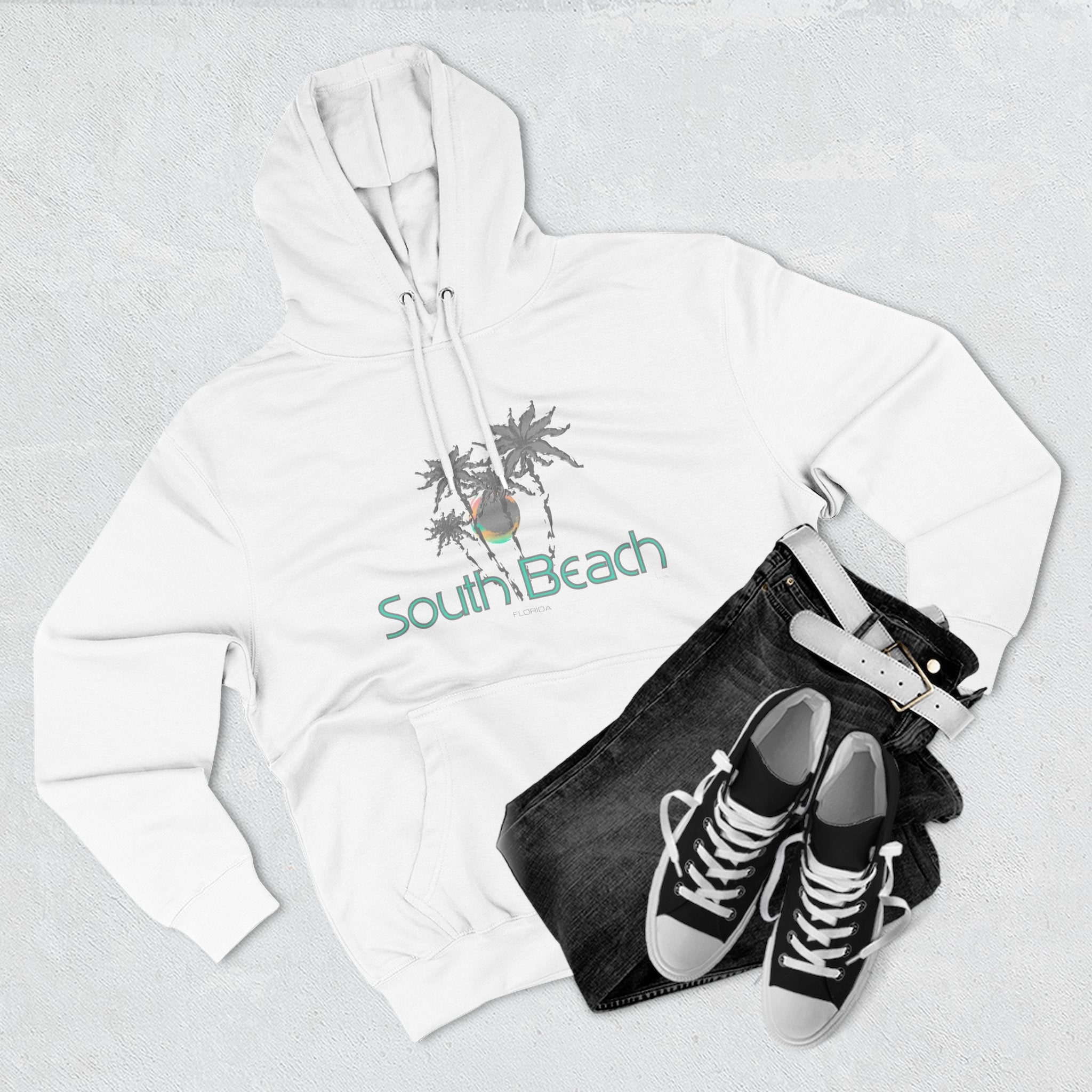 South Beach Miami Palm Tree Graphic Unisex Hoodie