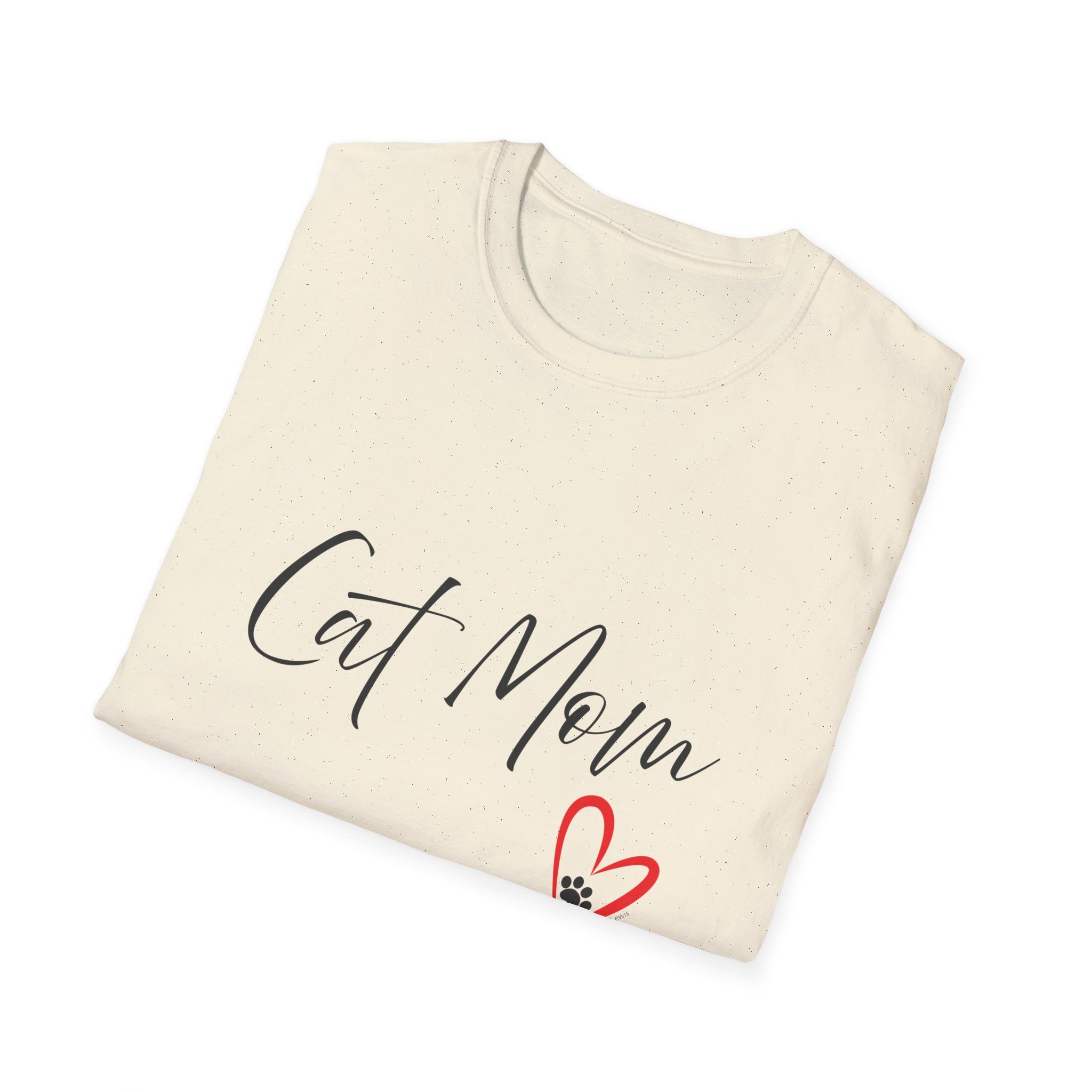 Cat Mom Heart Graphic Tee