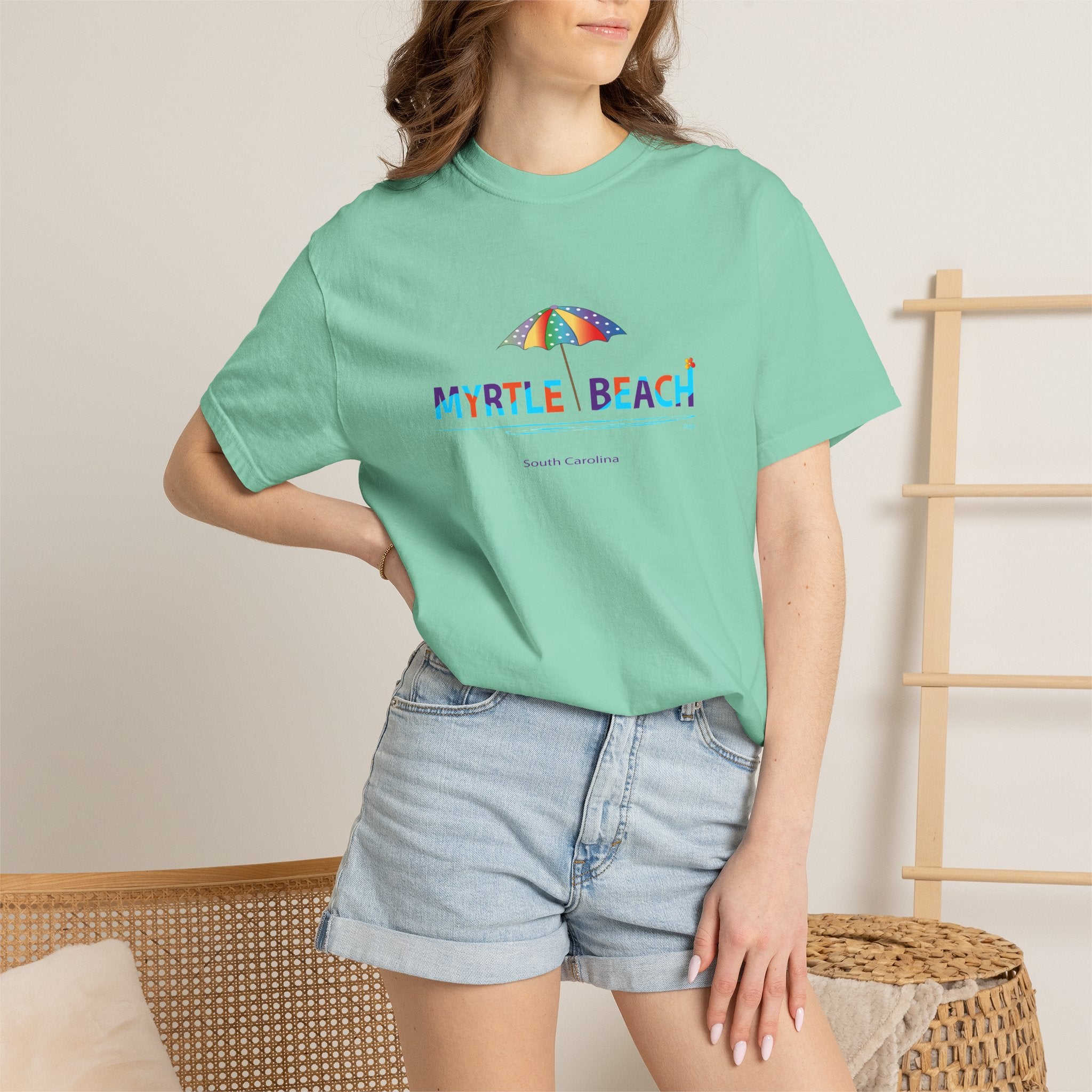 Myrtle Beach South Carolina Graphic Unisex Garment-Dyed T-shirt