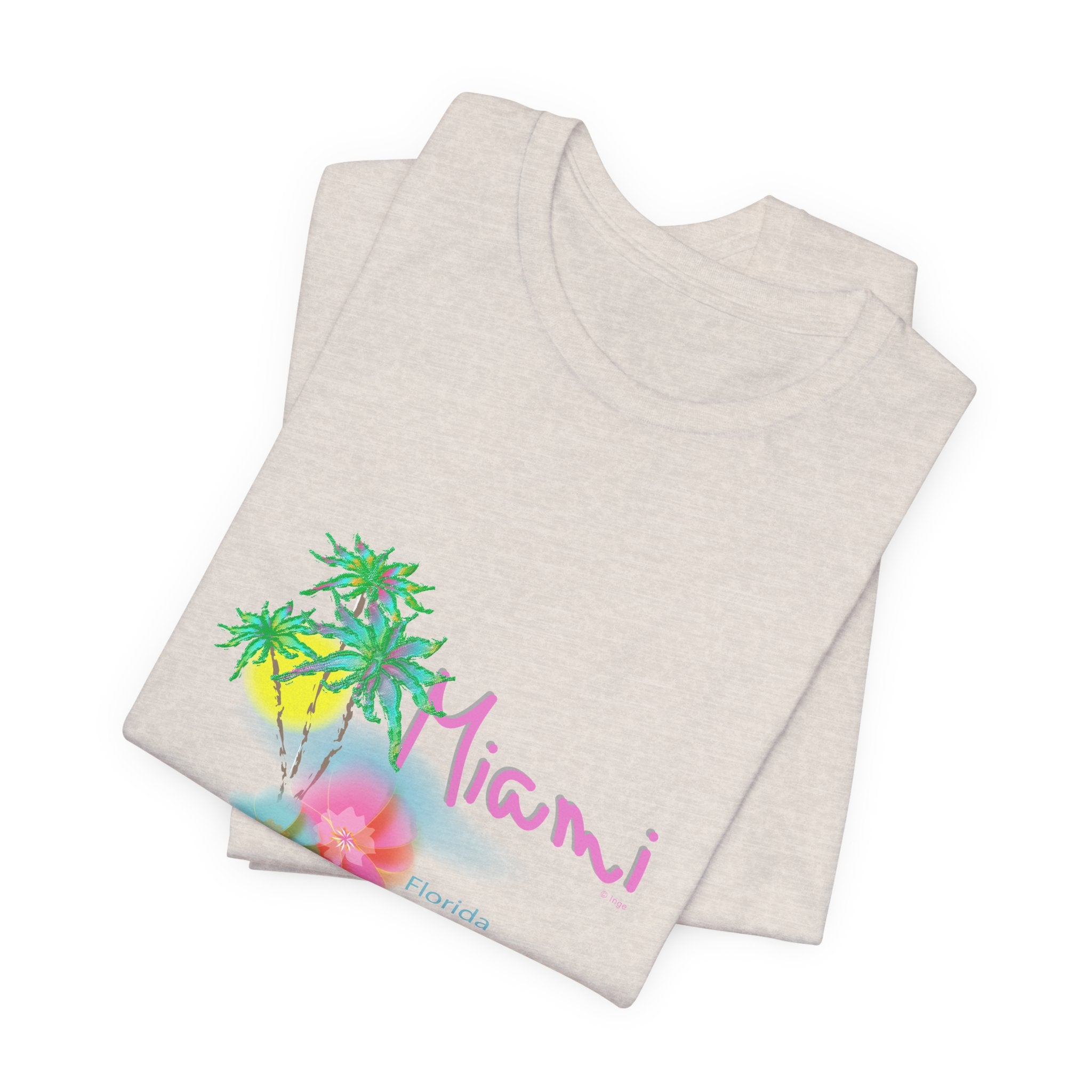 MIAMI, Florida Palm Sunset Graphic Unisex Jersey Short Sleeve Tee