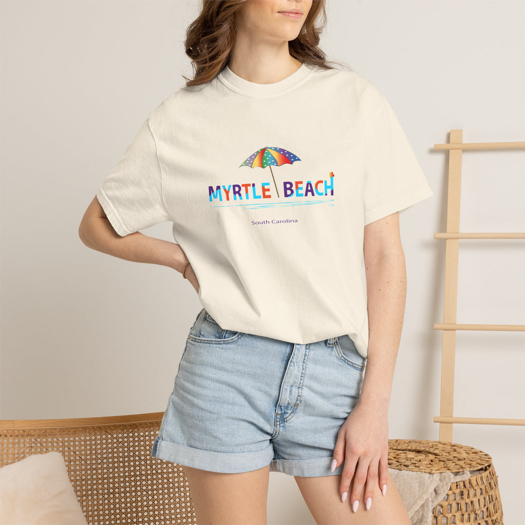 Myrtle Beach South Carolina Graphic Unisex Garment-Dyed T-shirt