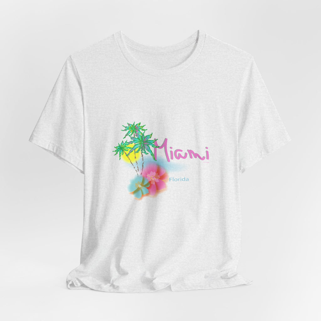 MIAMI, Florida Palm Sunset Graphic Unisex Jersey Short Sleeve Tee