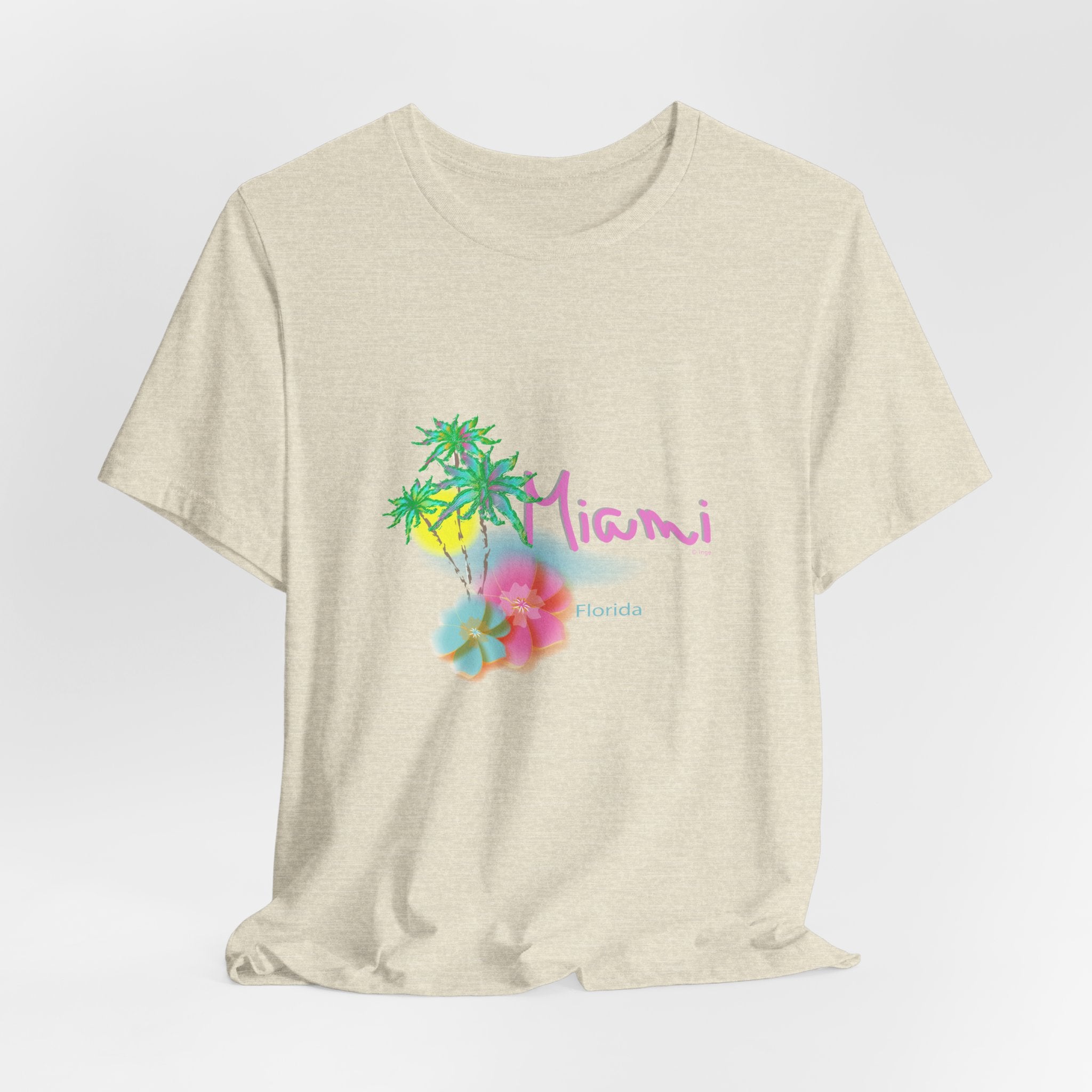 MIAMI, Florida Palm Sunset Graphic Unisex Jersey Short Sleeve Tee