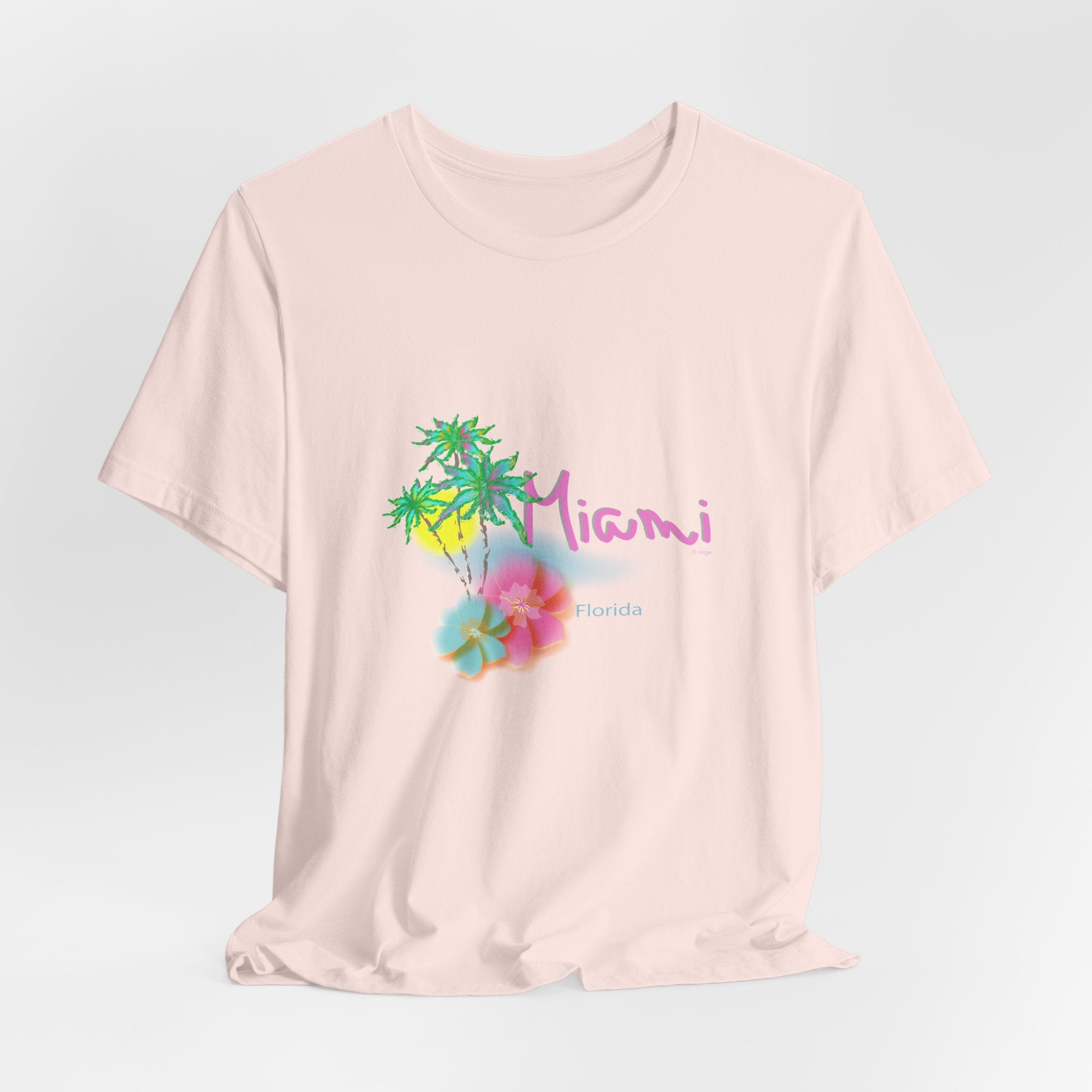 MIAMI, Florida Palm Sunset Graphic Unisex Jersey Short Sleeve Tee